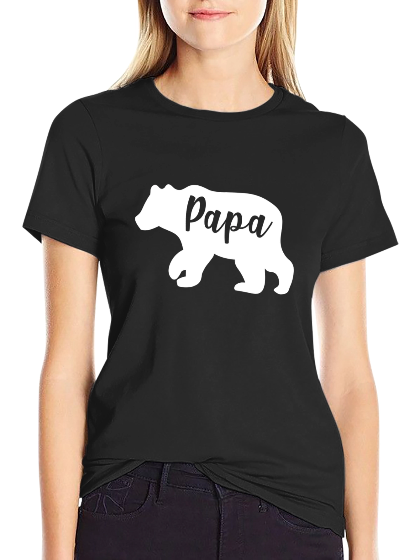 Papa Bear Graphic Tee - Black Cotton Comfort