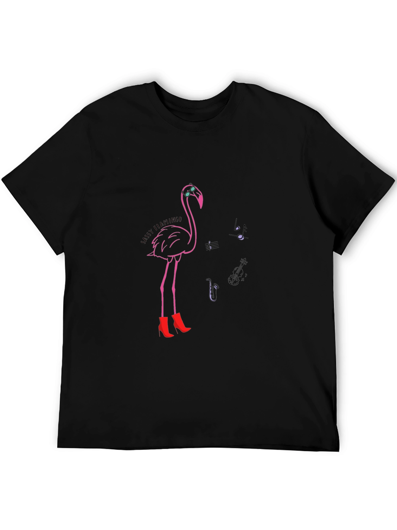 Funky Flamingo T-Shirt - Black