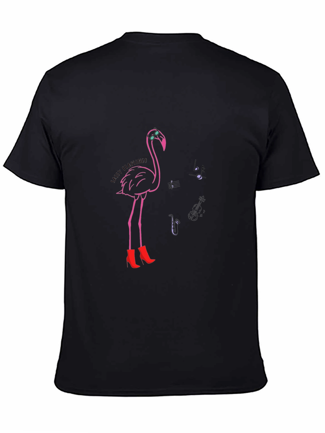 Funky Flamingo T-Shirt - Black