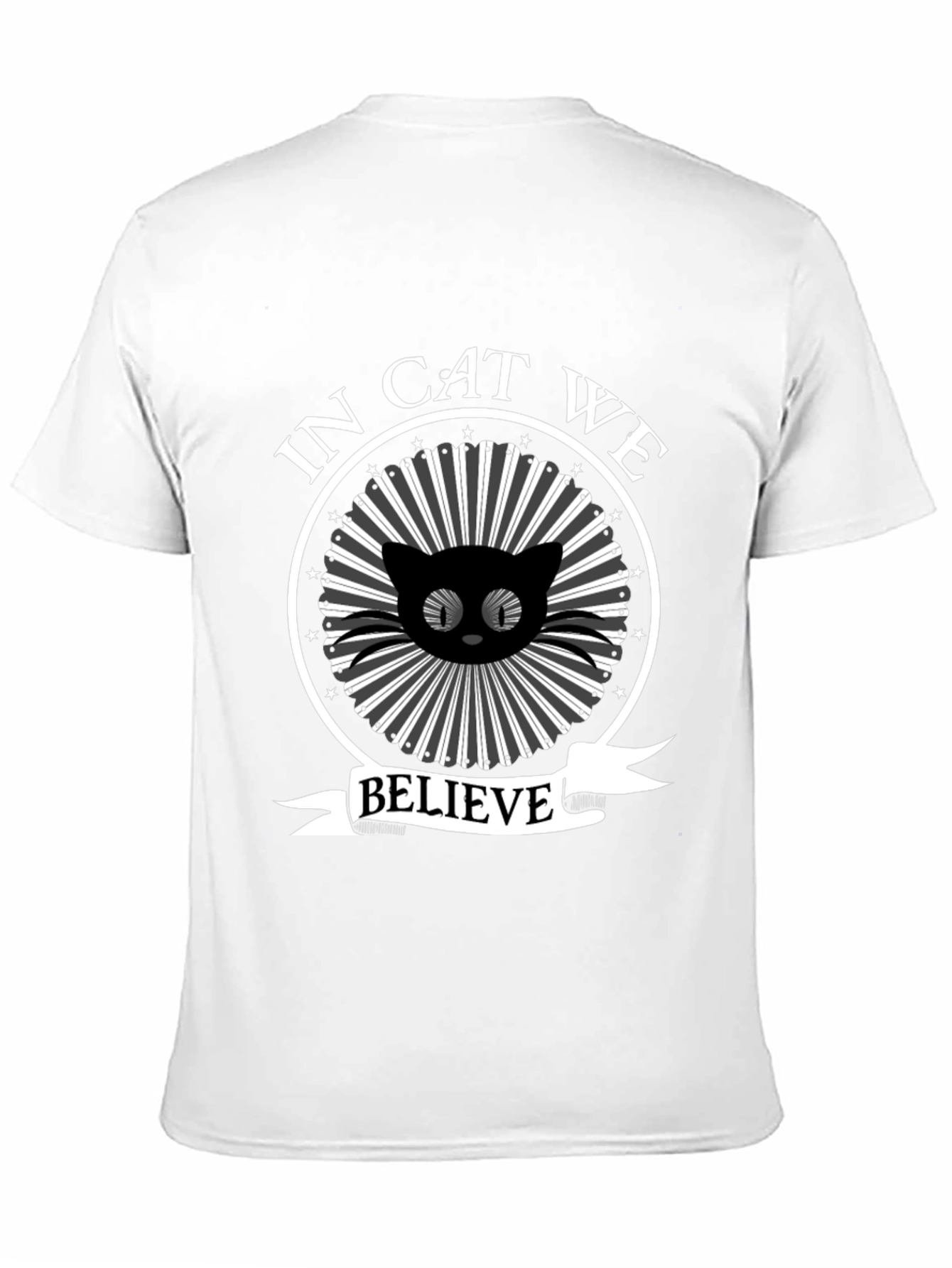 In Cat We Believe Black Graphic Tee