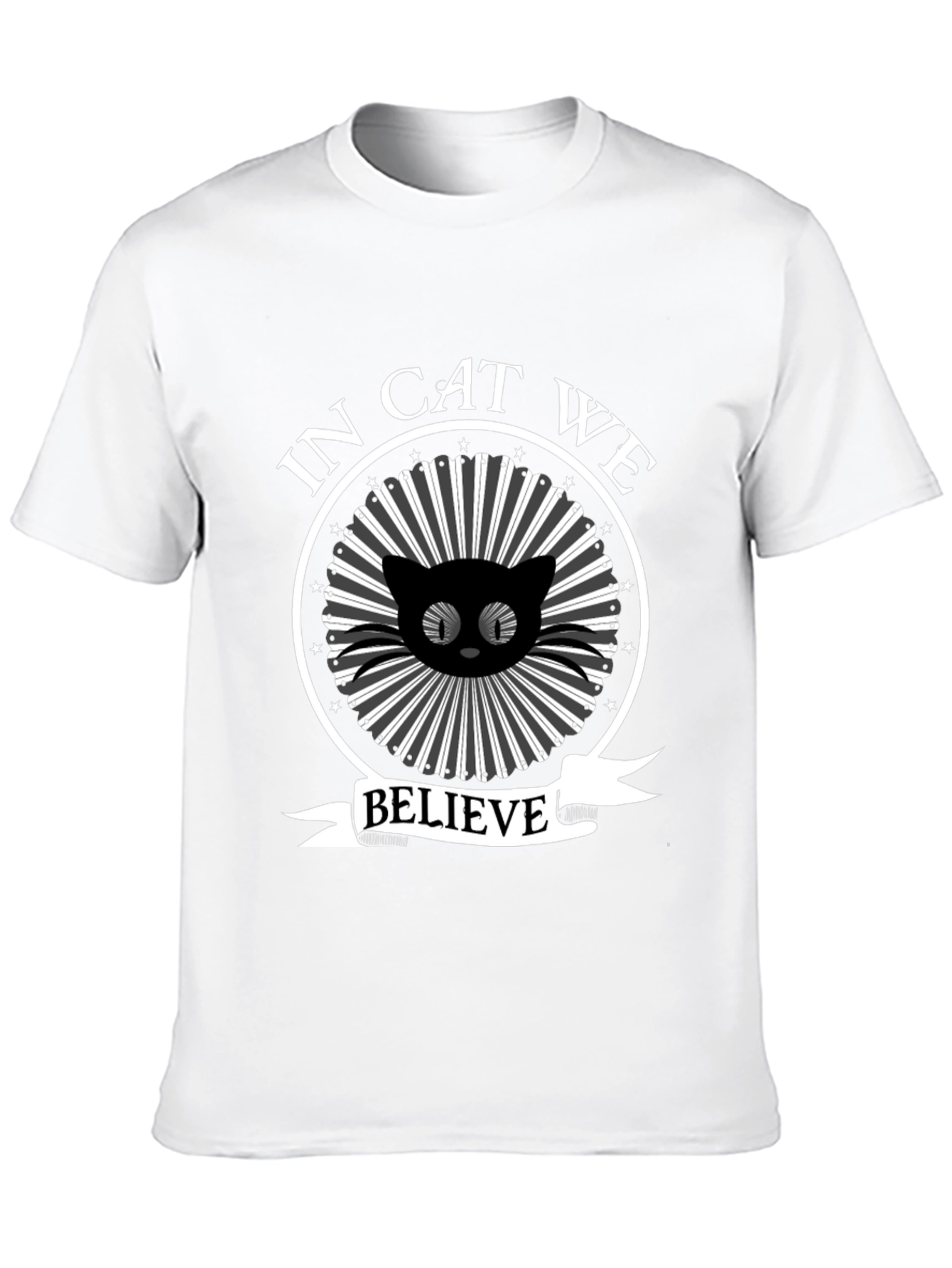 In Cat We Believe Black Graphic Tee