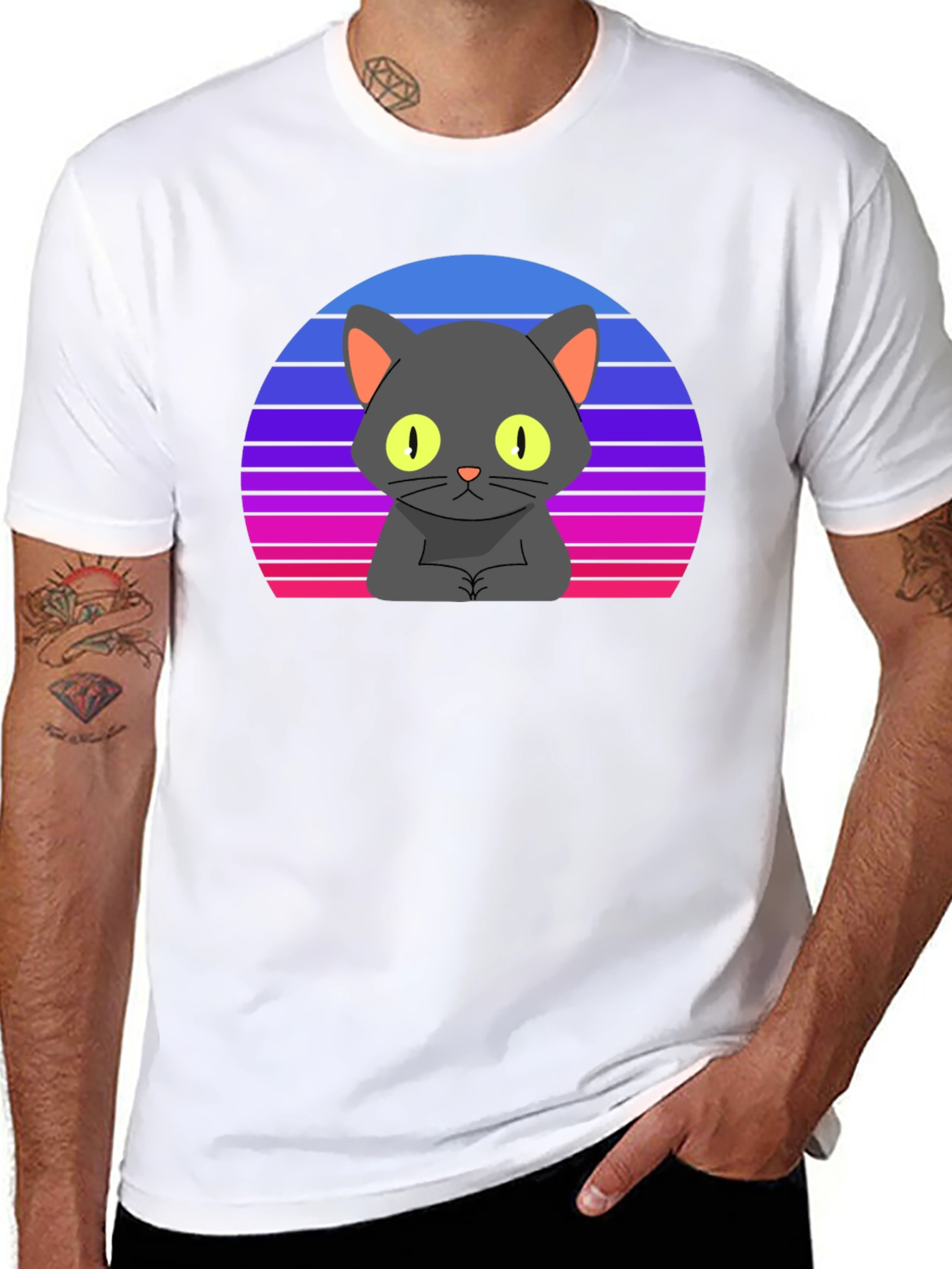 Retro Cat T-Shirt - Graphic Tee