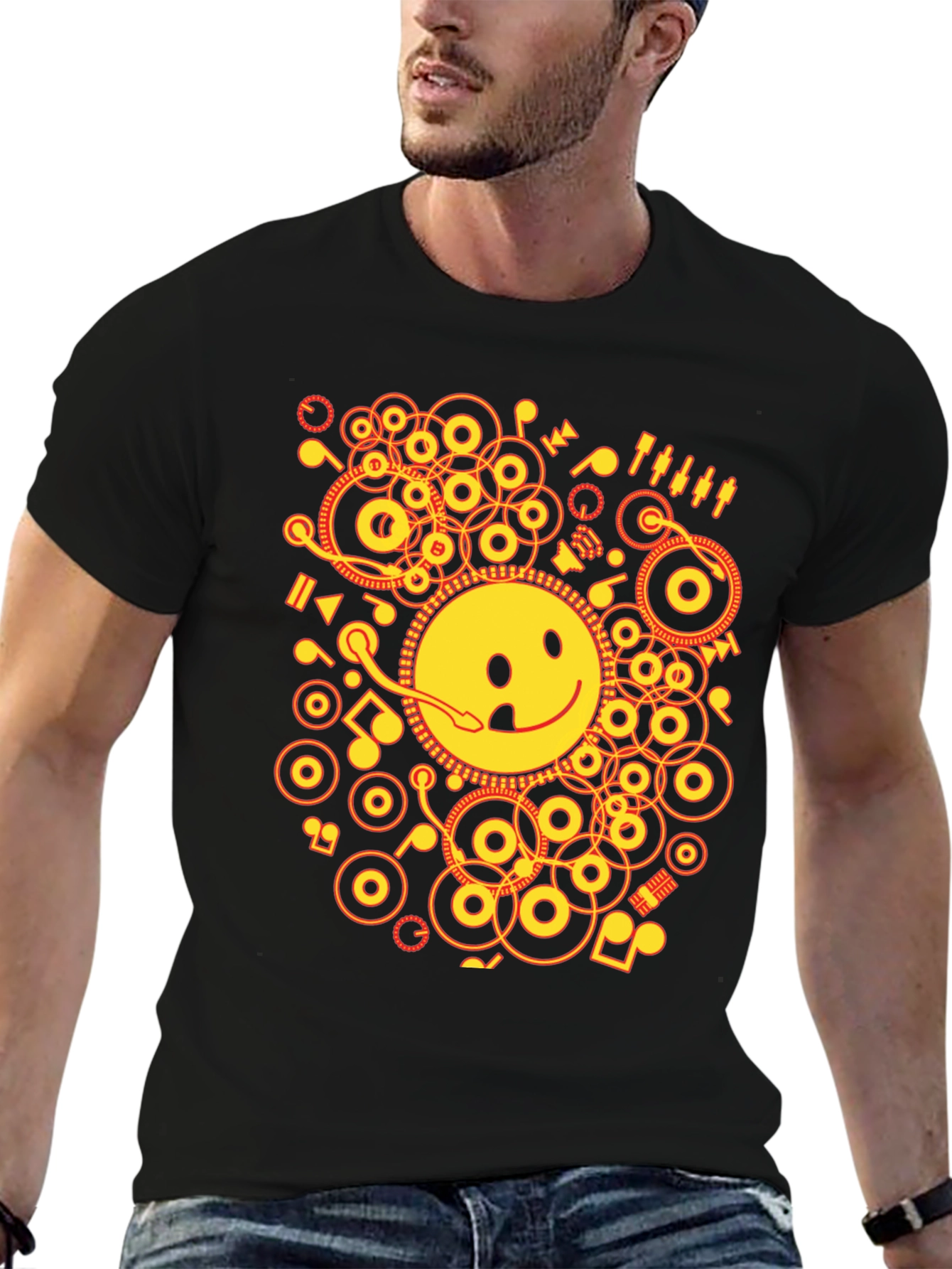 Smiley DJ Graphic T-Shirt
