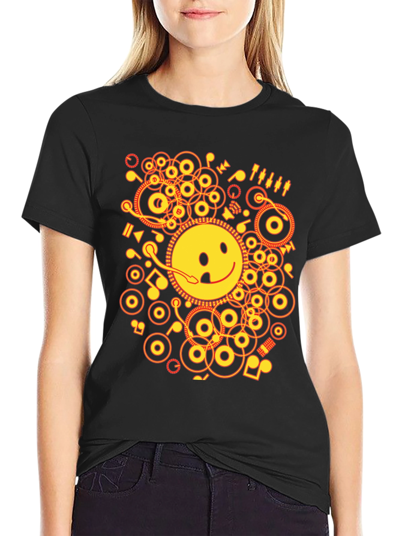 Smiley DJ Graphic T-Shirt