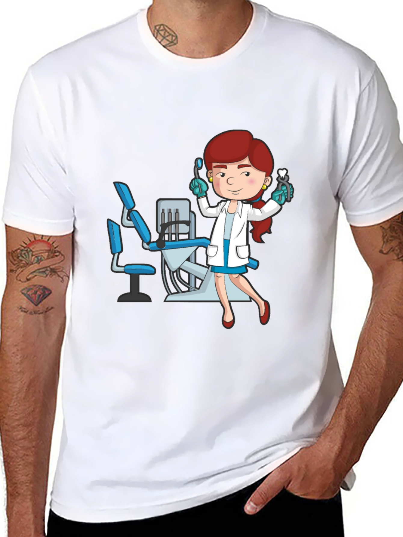 Dentist Cartoon Graphic T-Shirt