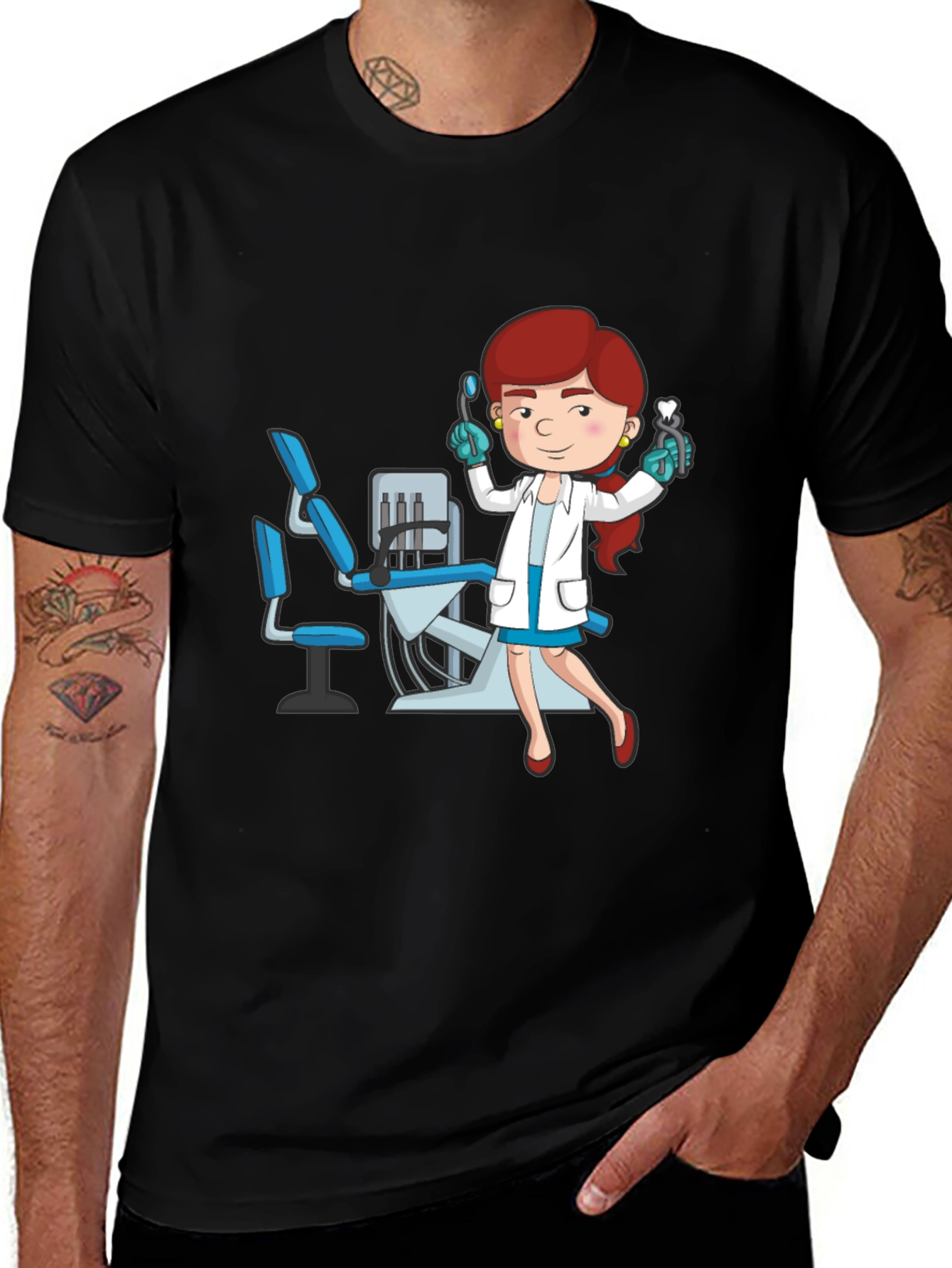 Dentist Cartoon Graphic T-Shirt