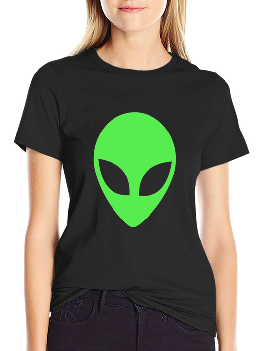 Alien Head Graphic T-Shirt - Classic Black