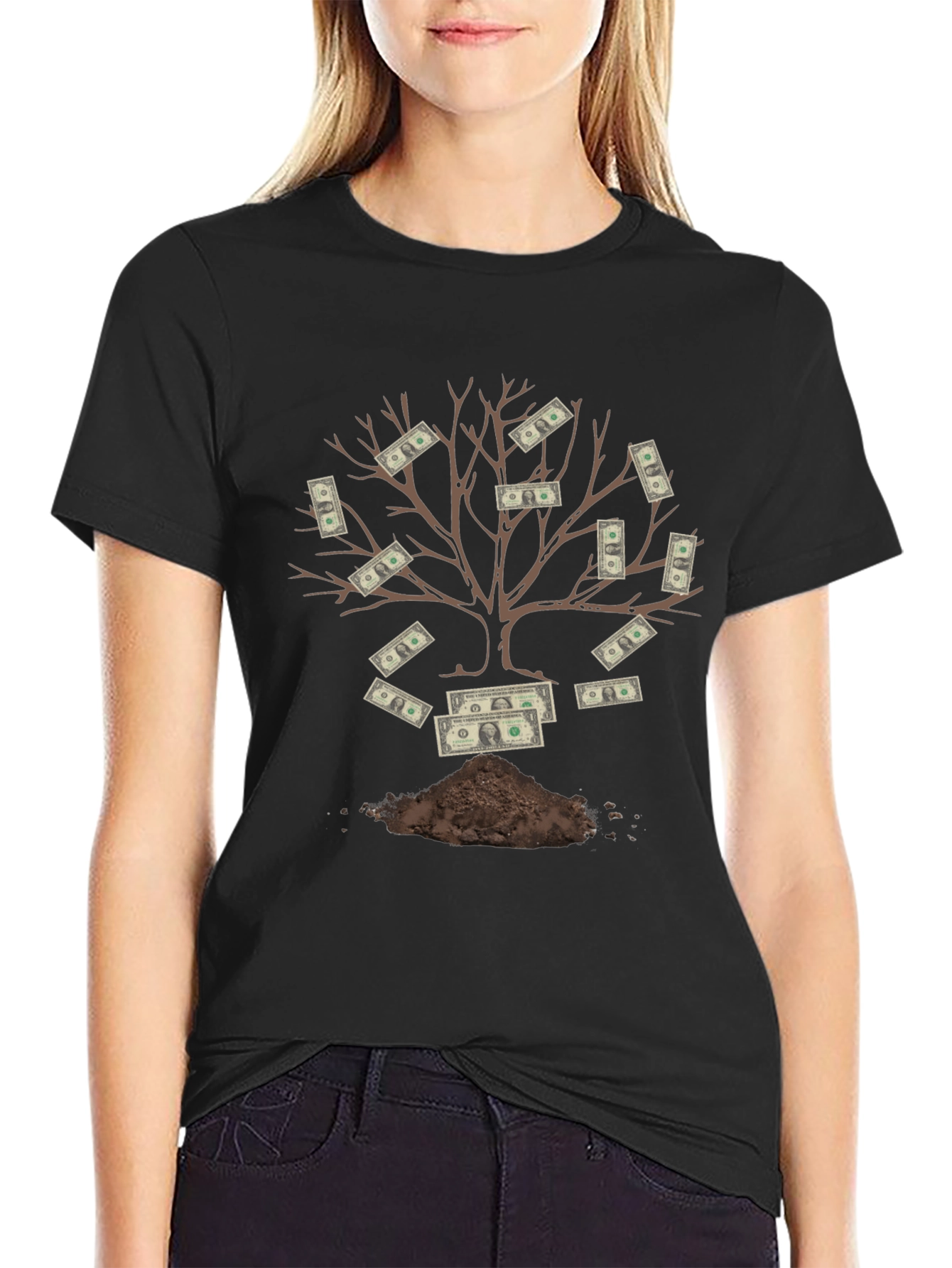 Money Tree Black T-Shirt Grow Your Wealth