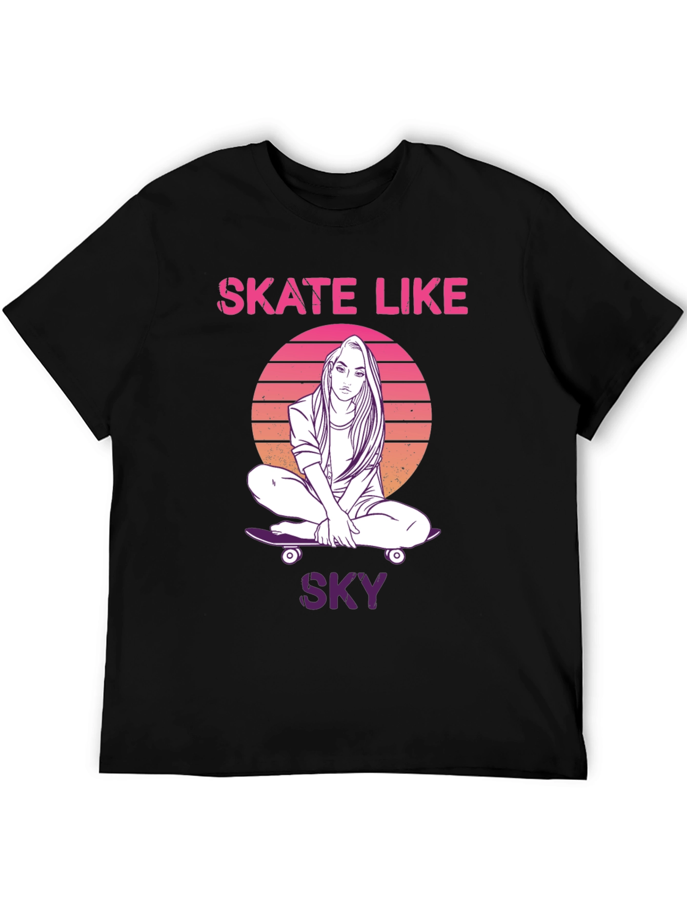 Skate Like Sky Black T-Shirt