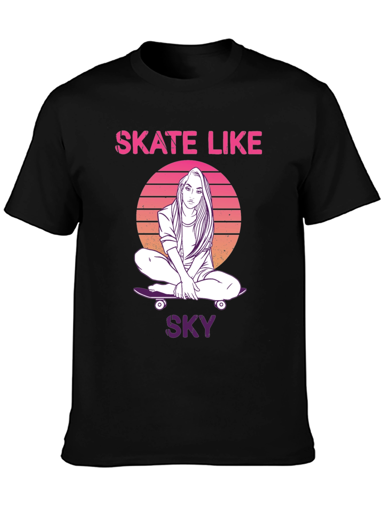 Skate Like Sky Black T-Shirt
