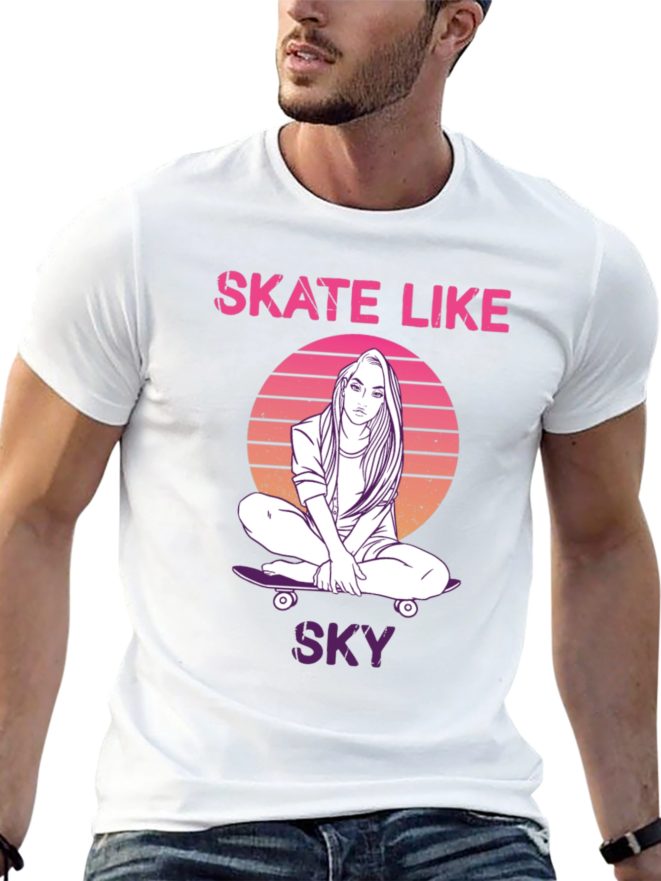 Skate Like Sky Black T-Shirt