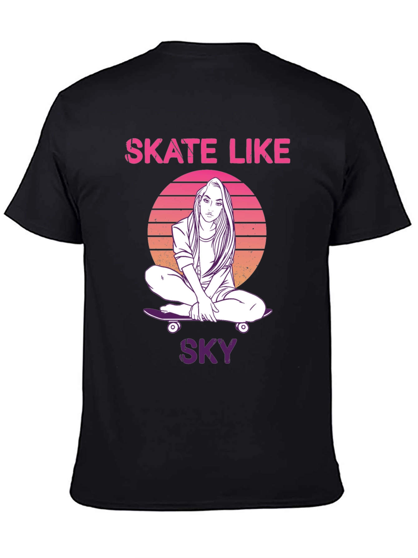 Skate Like Sky Black T-Shirt