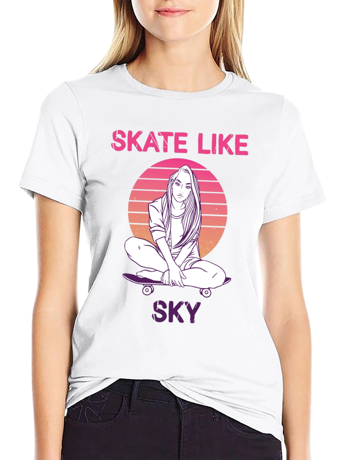 Skate Like Sky Black T-Shirt