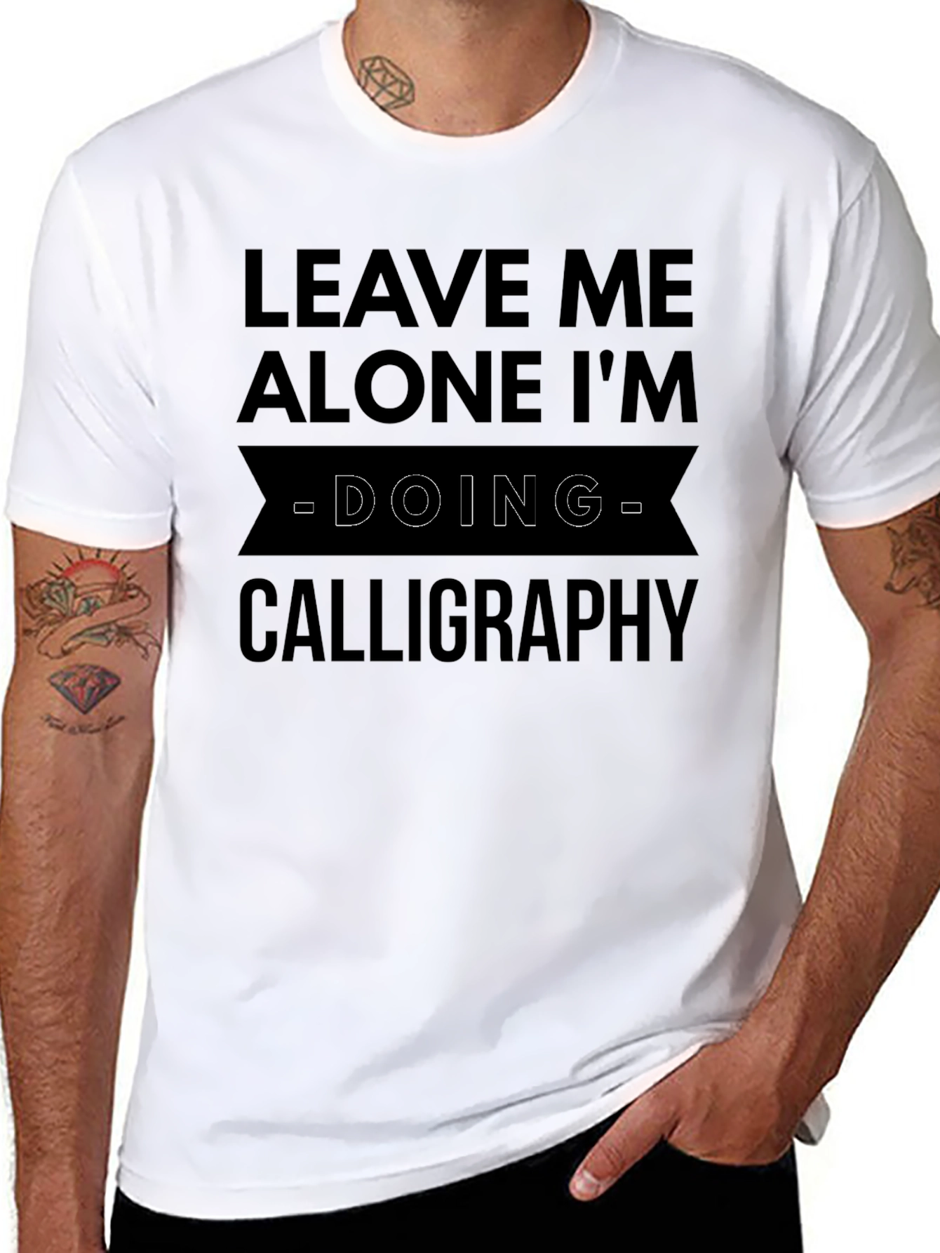 Calligraphy T-Shirt: Leave Me Alone