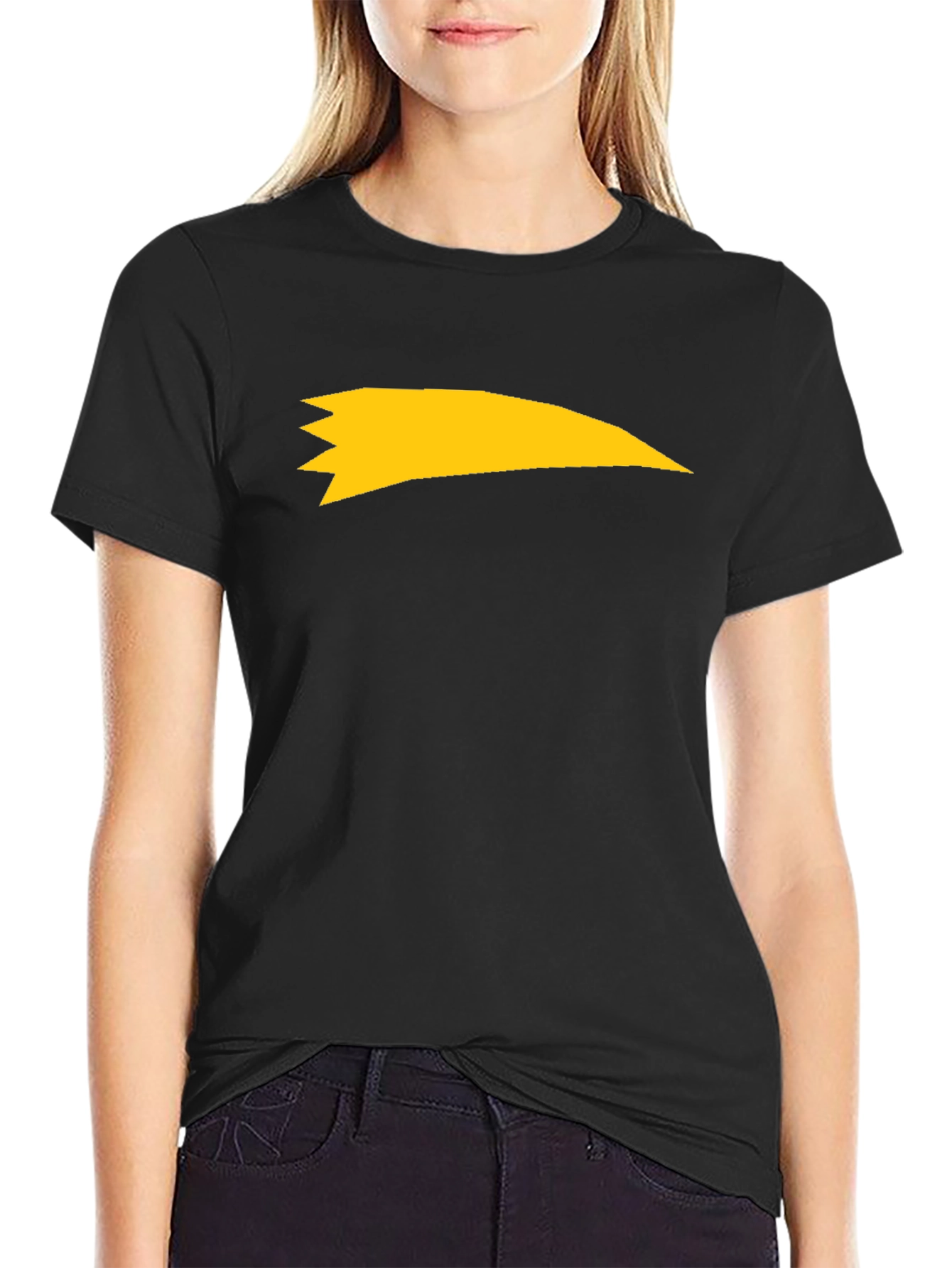 Black Tee with Yellow Comet Graphic