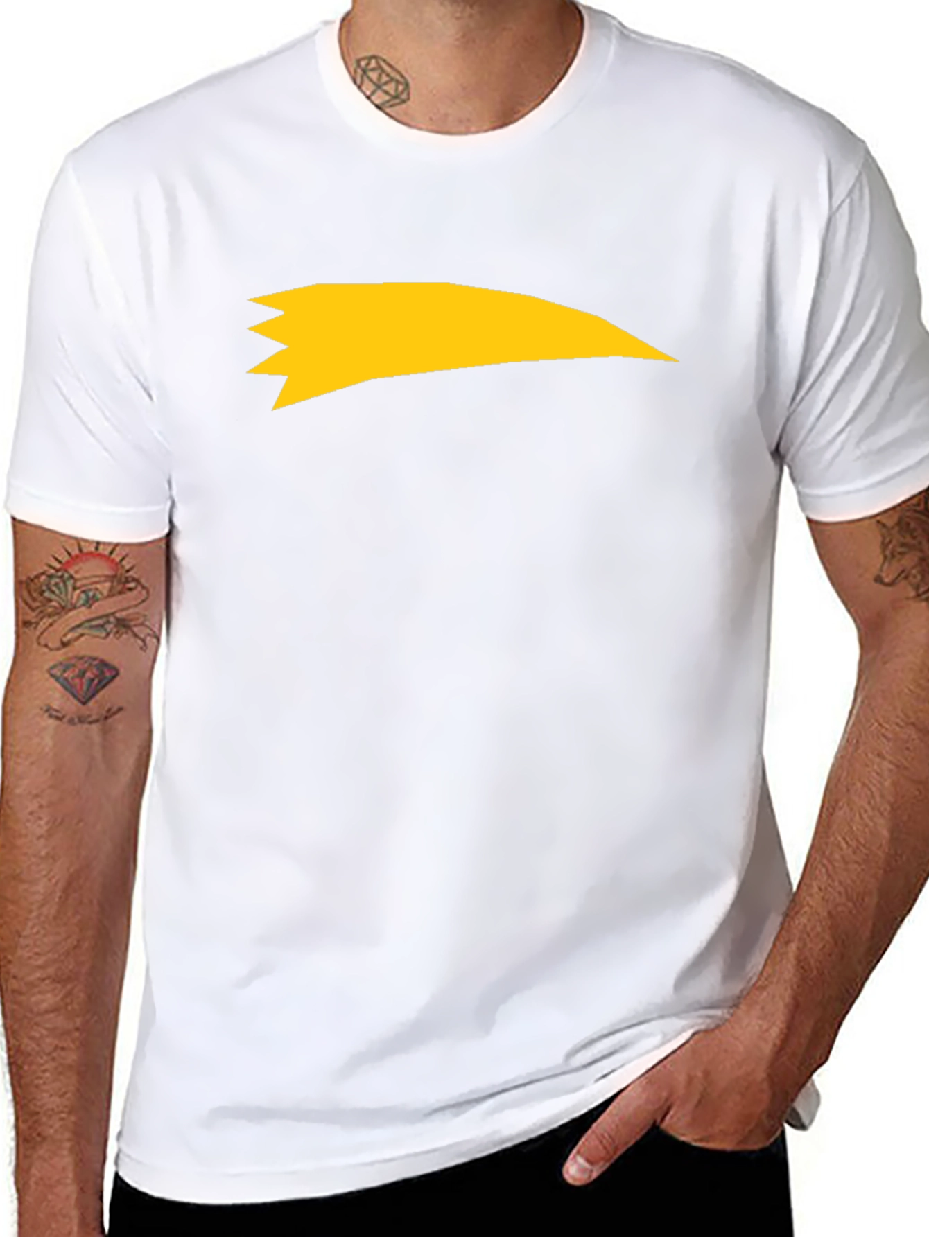 Black Tee with Yellow Comet Graphic