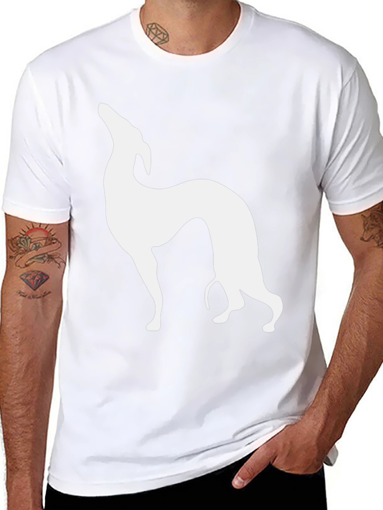 Greyhound Silhouette Black T-Shirt