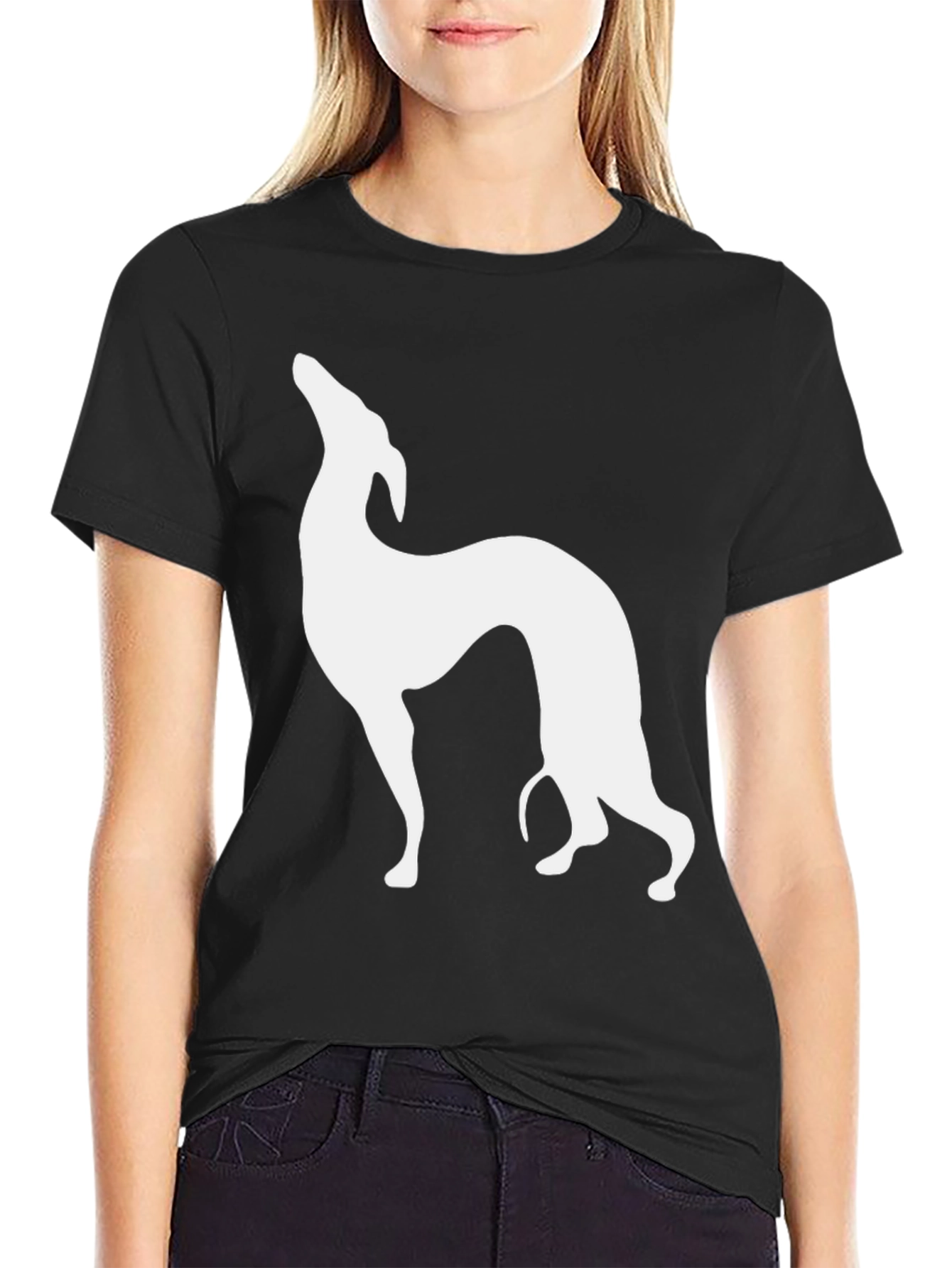 Greyhound Silhouette Black T-Shirt