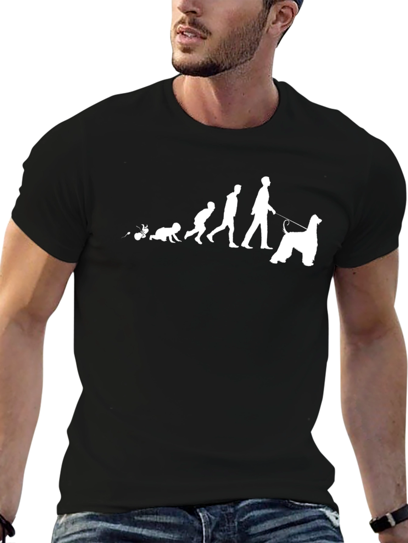 Evolution of Dog Owner Black T-Shirt