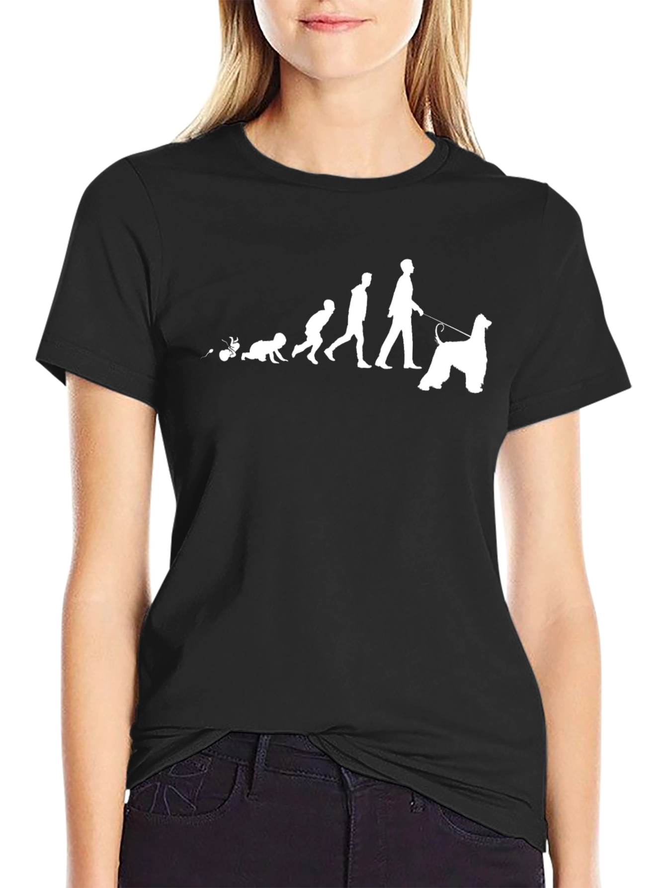 Evolution of Dog Owner Black T-Shirt