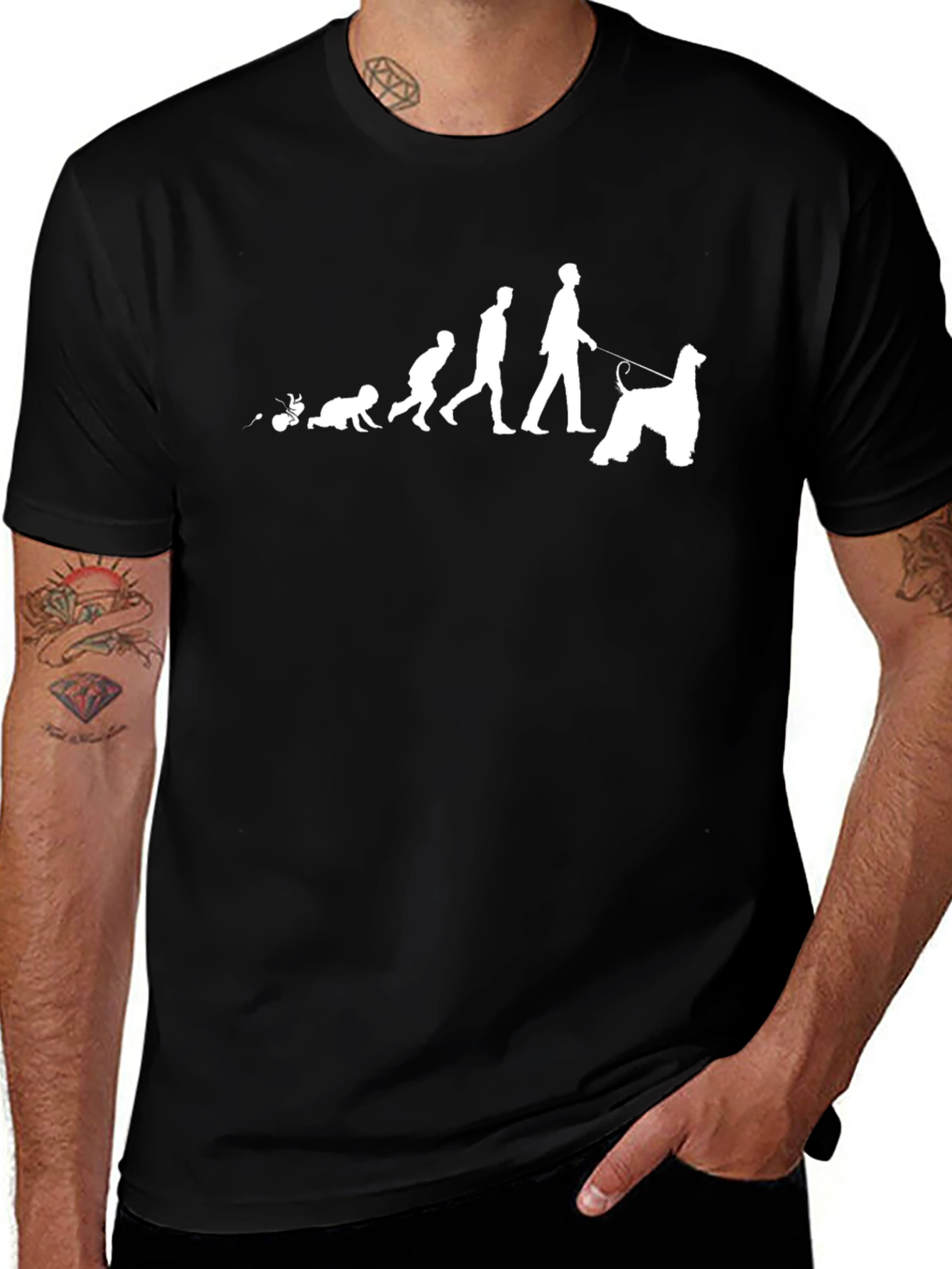 Evolution of Dog Owner Black T-Shirt
