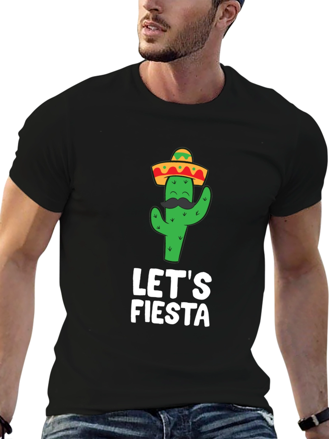 Lets Fiesta Cactus T-Shirt - Mens Short Sleeve