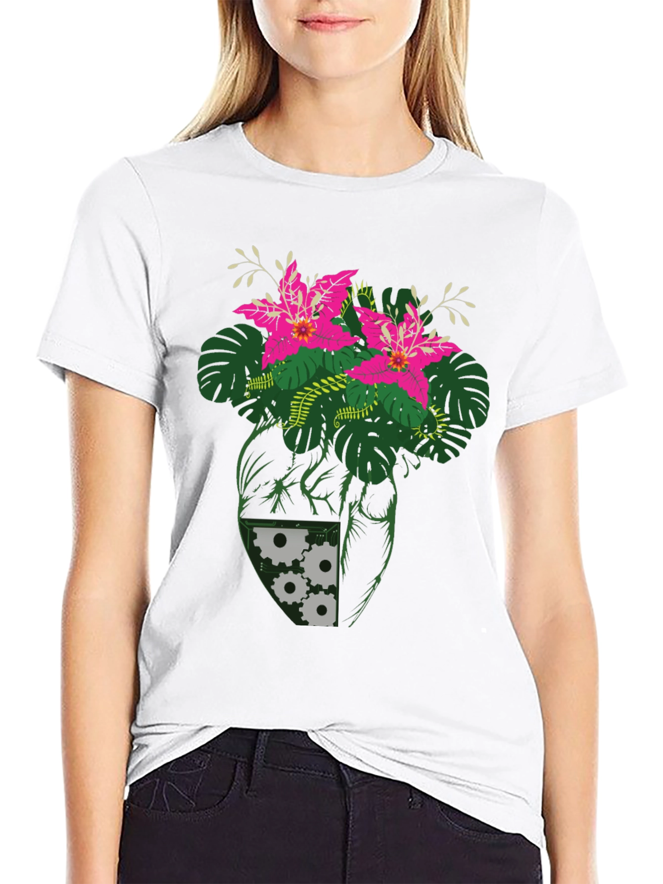 Botanical Heart Gear T-Shirt - Unique Graphic Tee
