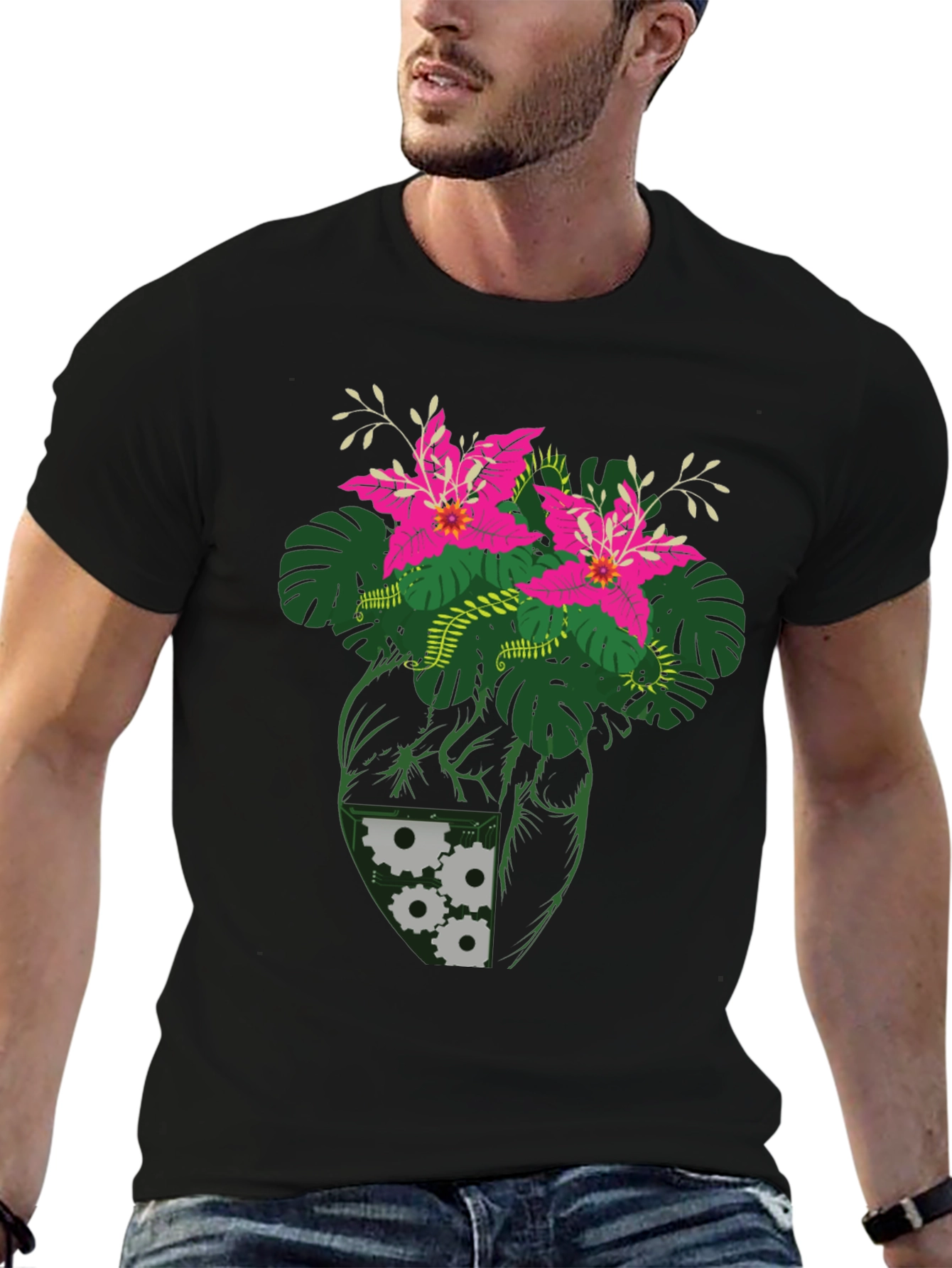 Botanical Heart Gear T-Shirt - Unique Graphic Tee