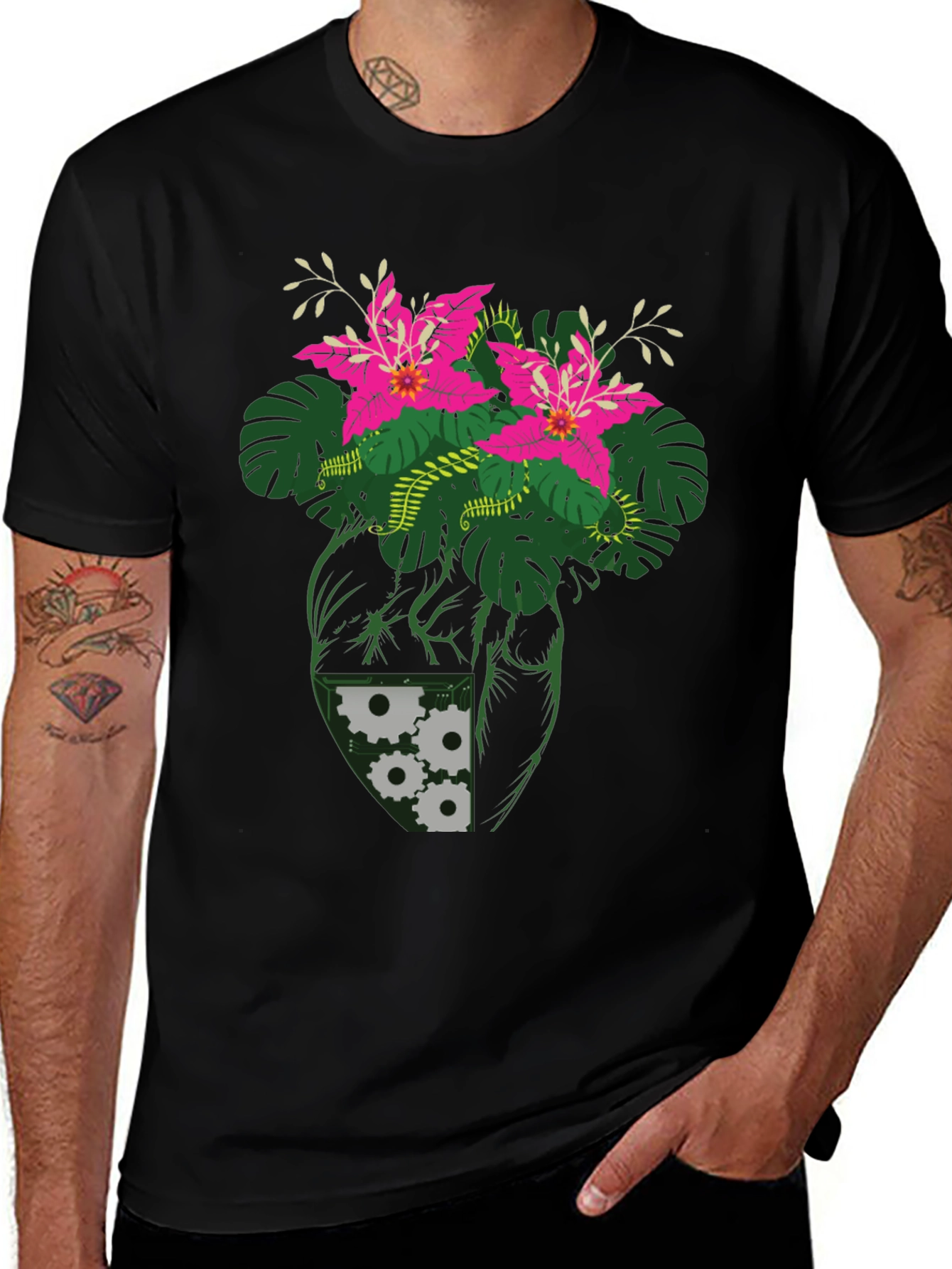 Botanical Heart Gear T-Shirt - Unique Graphic Tee