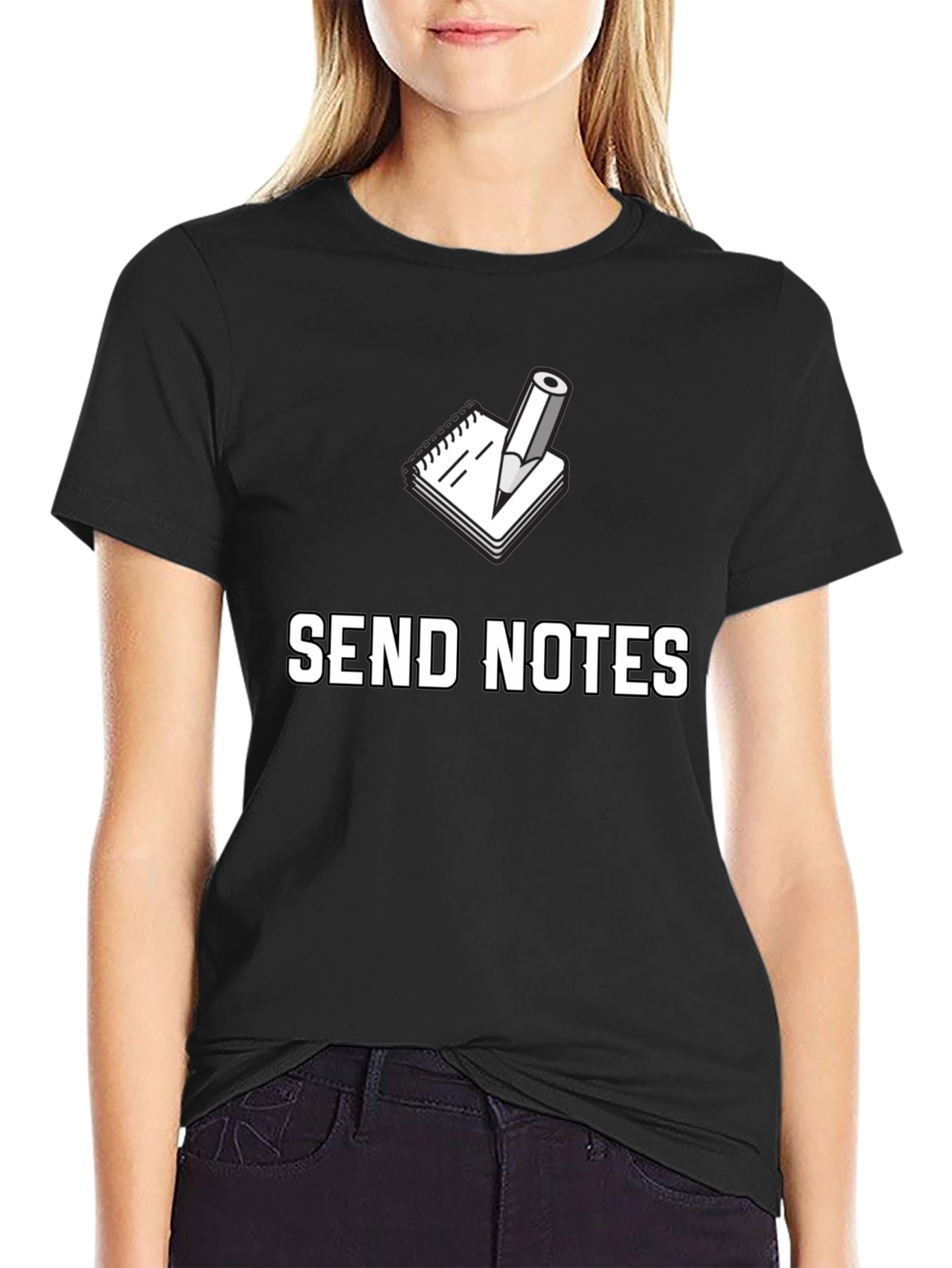 Send Notes Graphic Tee - Black