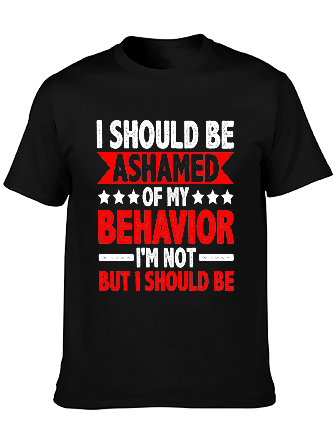 Funny Sarcastic Graphic Tee - I Should Be Ashamed
