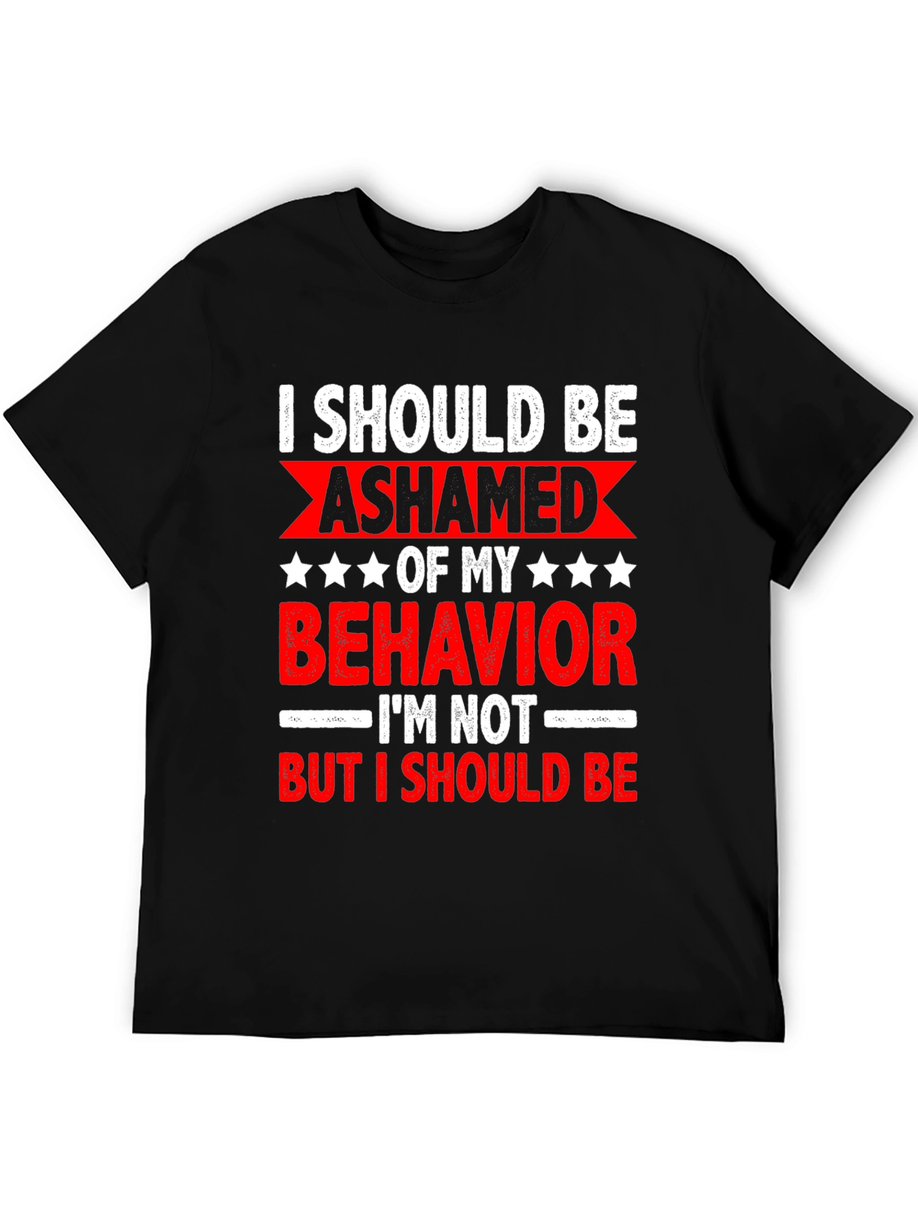 Funny Sarcastic Graphic Tee - I Should Be Ashamed