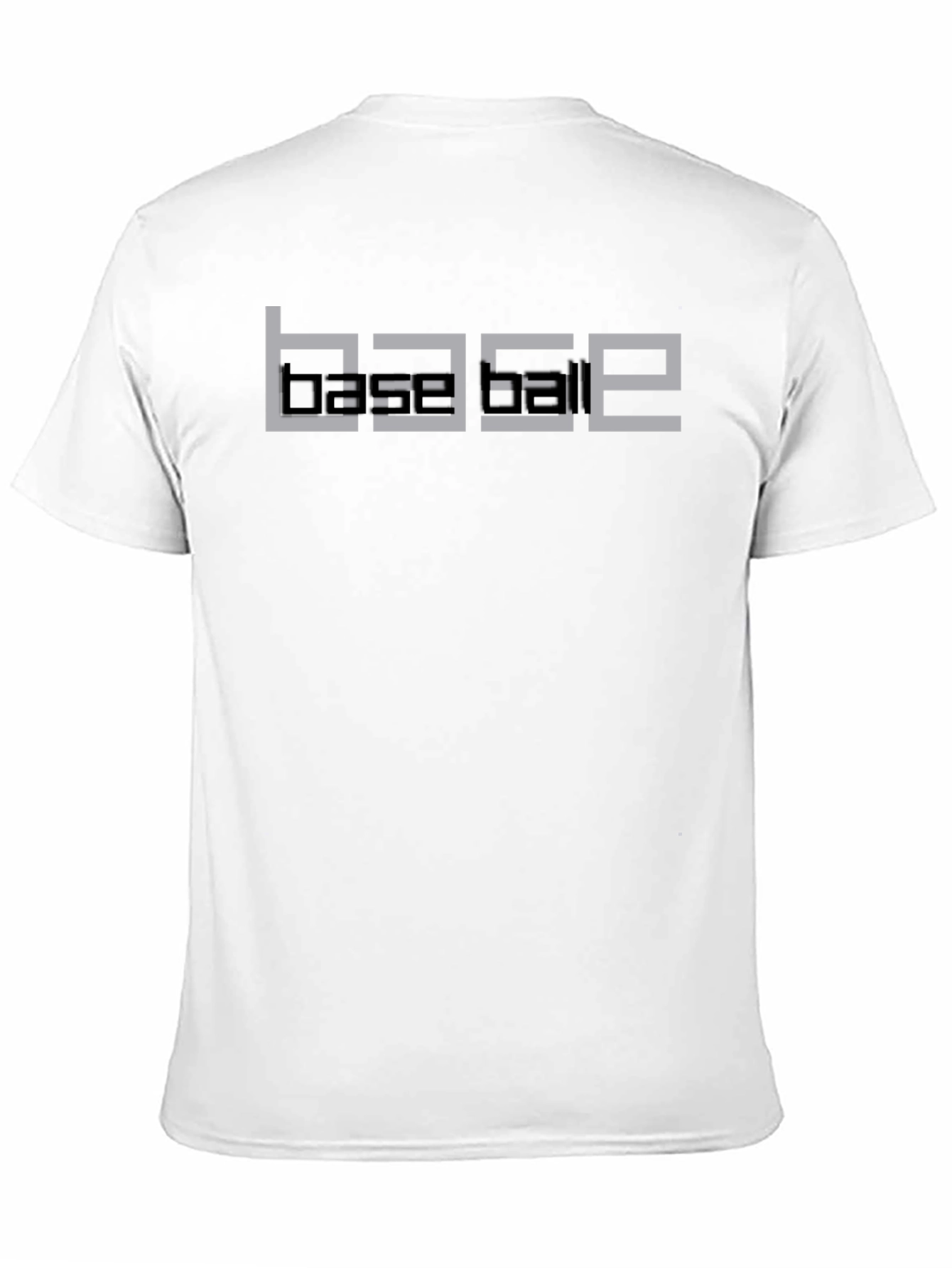 Geometric BASEBALL Graphic Tee - Black
