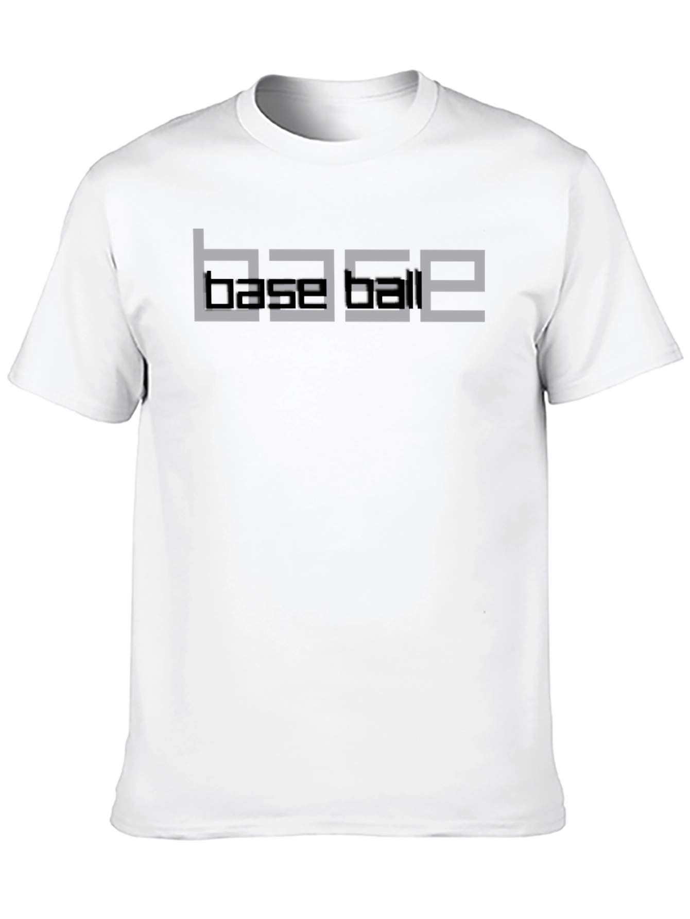 Geometric BASEBALL Graphic Tee - Black