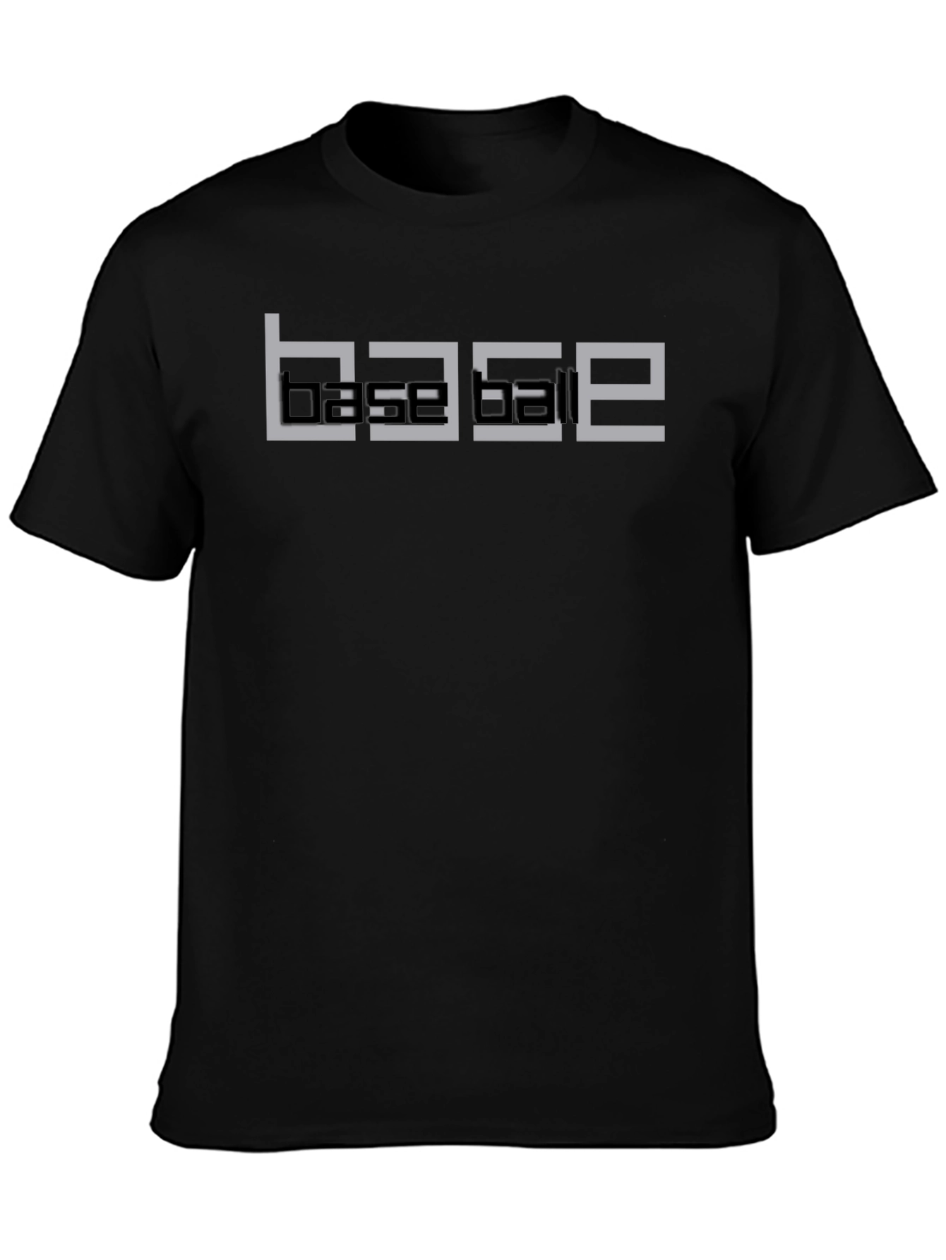 Geometric BASEBALL Graphic Tee - Black