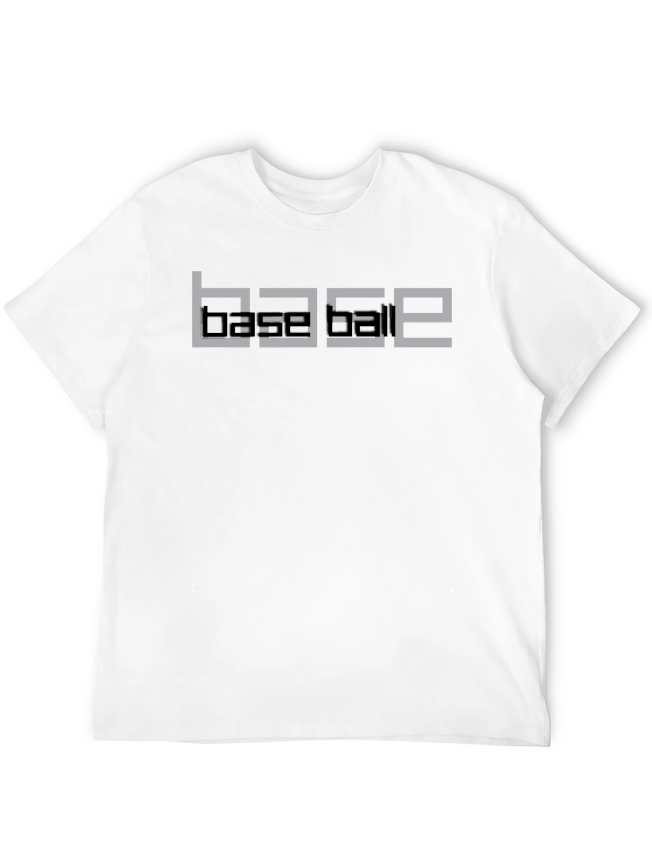 Geometric BASEBALL Graphic Tee - Black