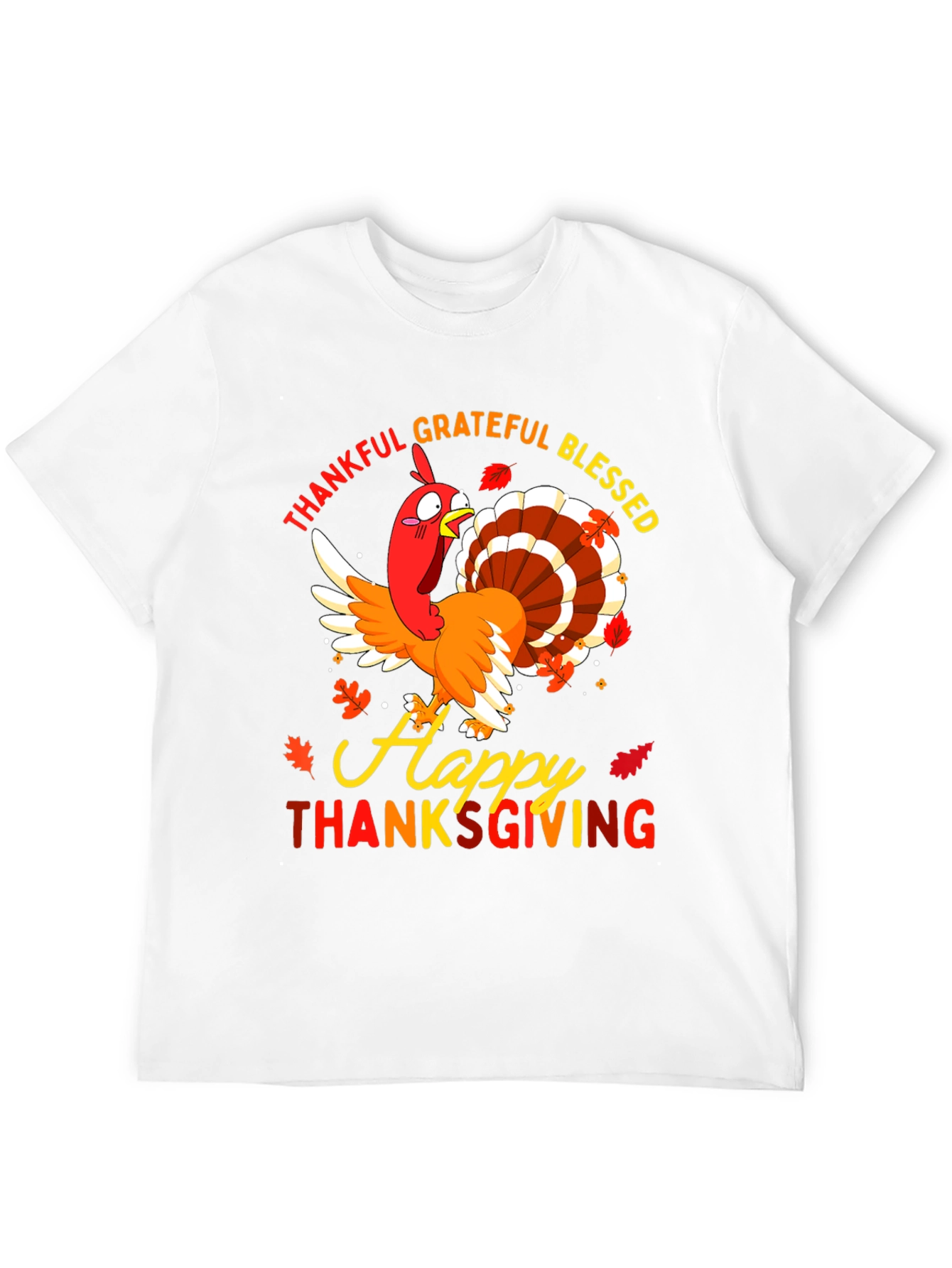 Thankful Grateful Blessed Thanksgiving Turkey T-Shirt