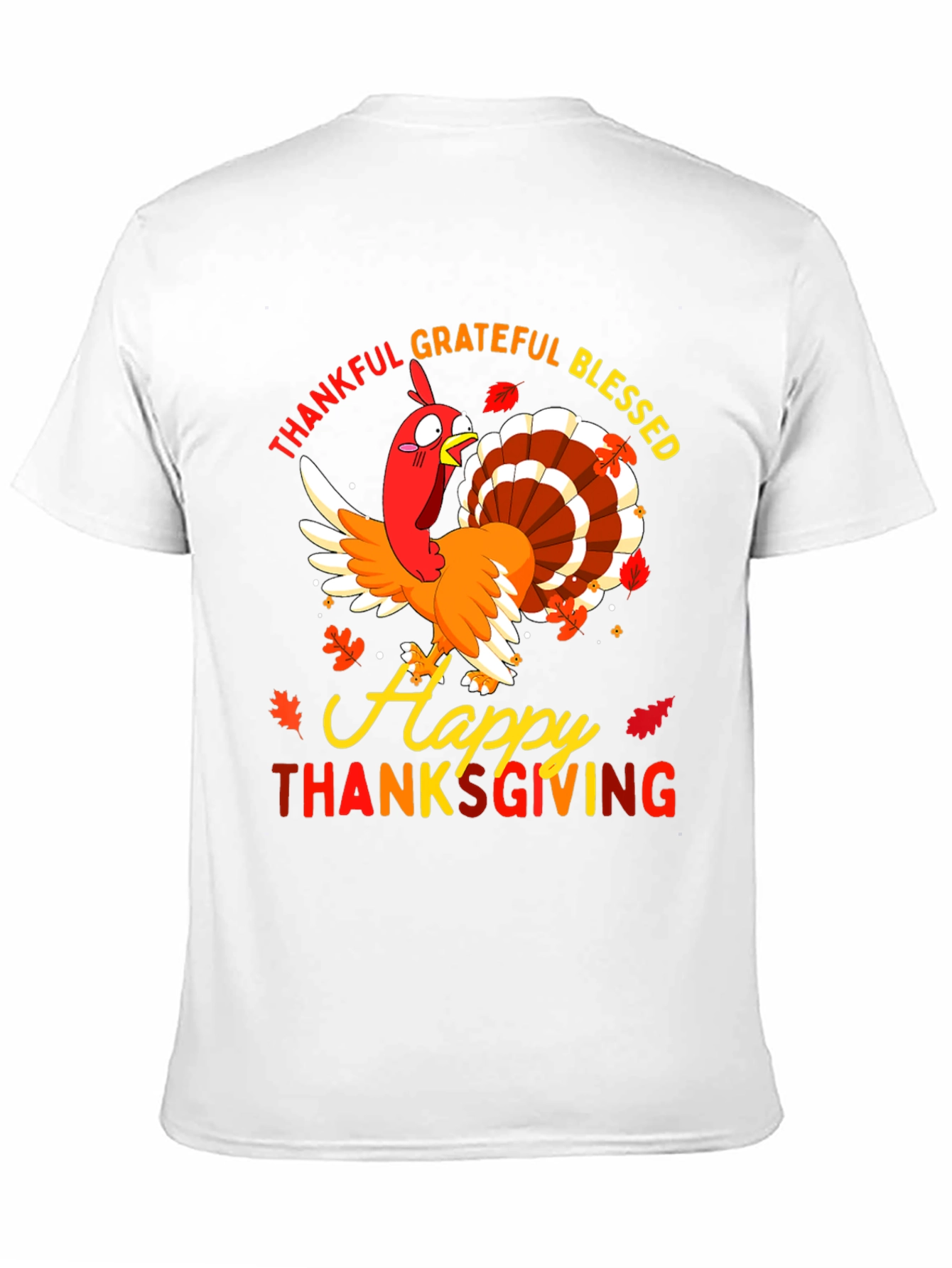 Thankful Grateful Blessed Thanksgiving Turkey T-Shirt
