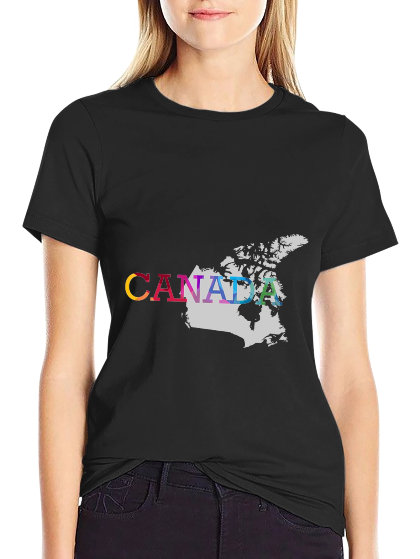 Canada Map Pride T-Shirt - Black Graphic Tee