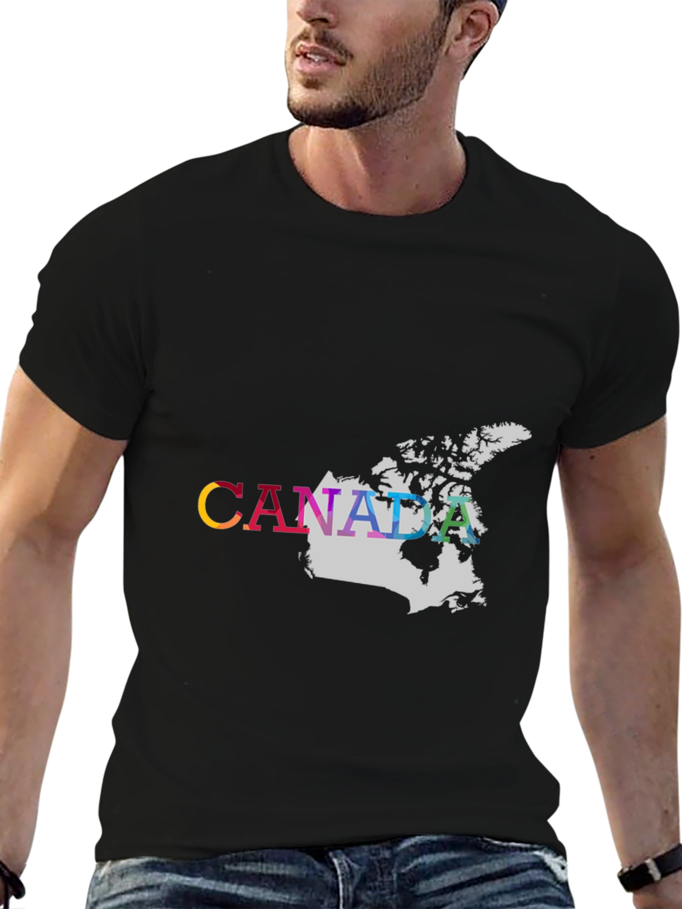 Canada Map Pride T-Shirt - Black Graphic Tee