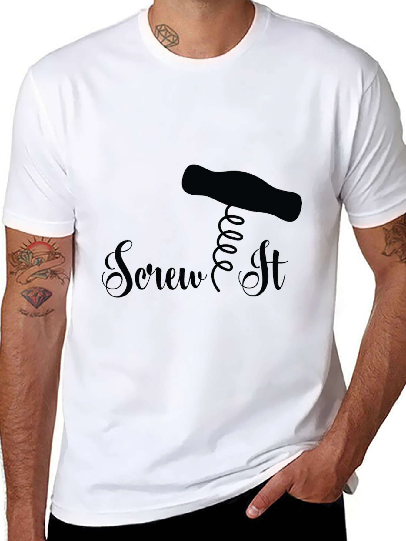 Screw It - Funny Black T-Shirt Novelty