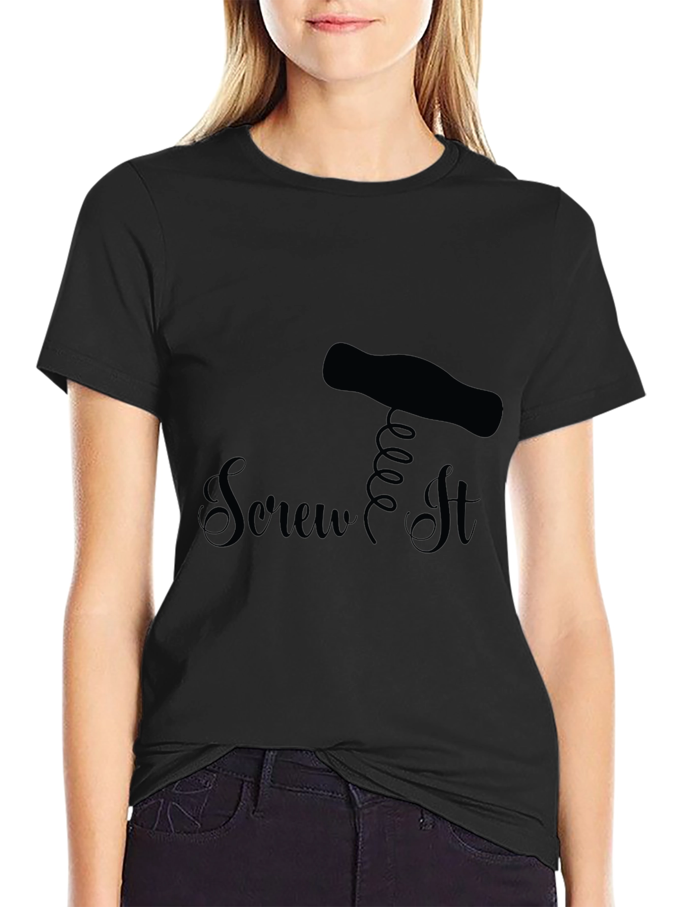 Screw It - Funny Black T-Shirt Novelty