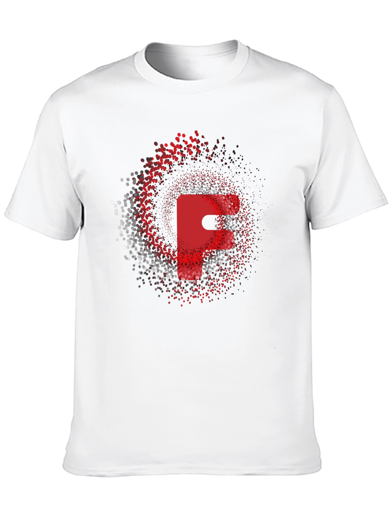 Red Letter F Graphic Black T-Shirt