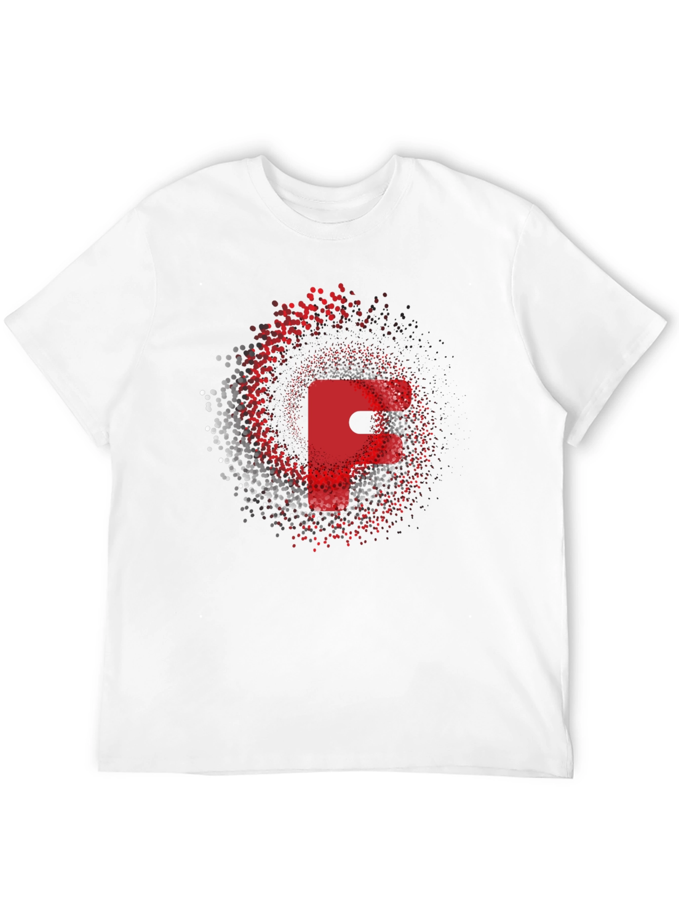 Red Letter F Graphic Black T-Shirt