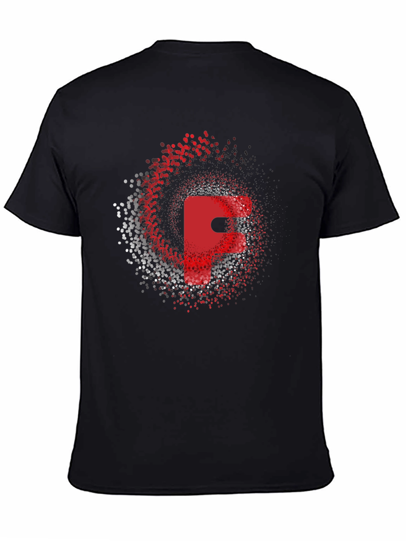 Red Letter F Graphic Black T-Shirt