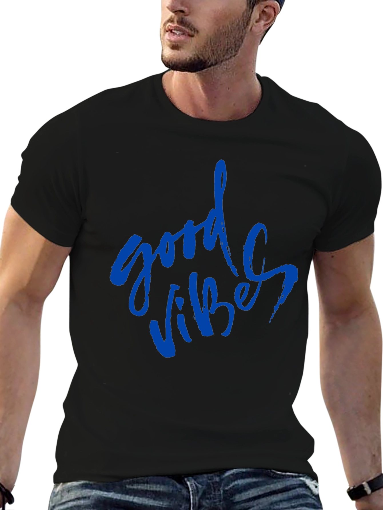 Good Vibes Graphic Tee - Black Casual T-Shirt