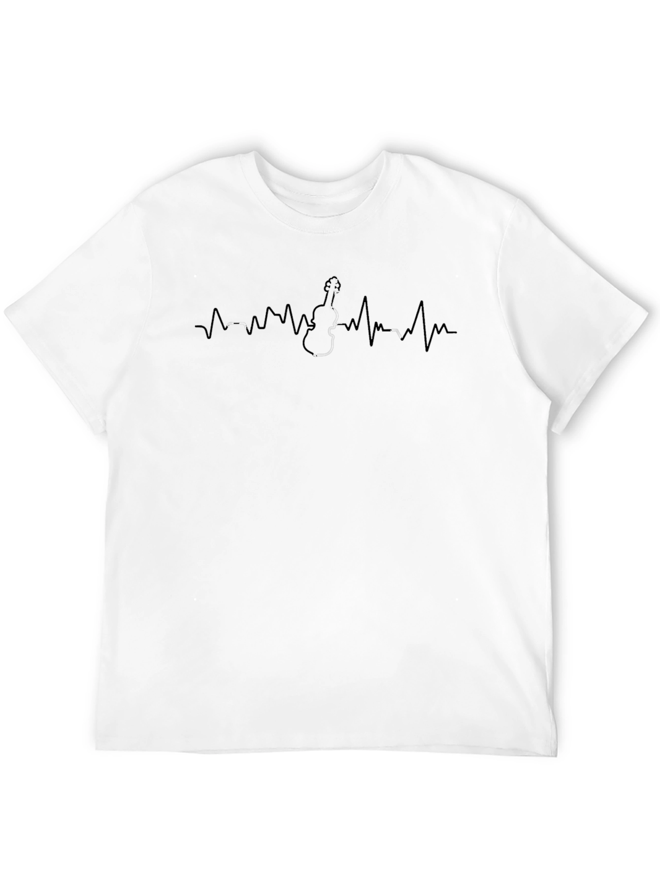 Heartbeat Violin Graphic Tee - Black