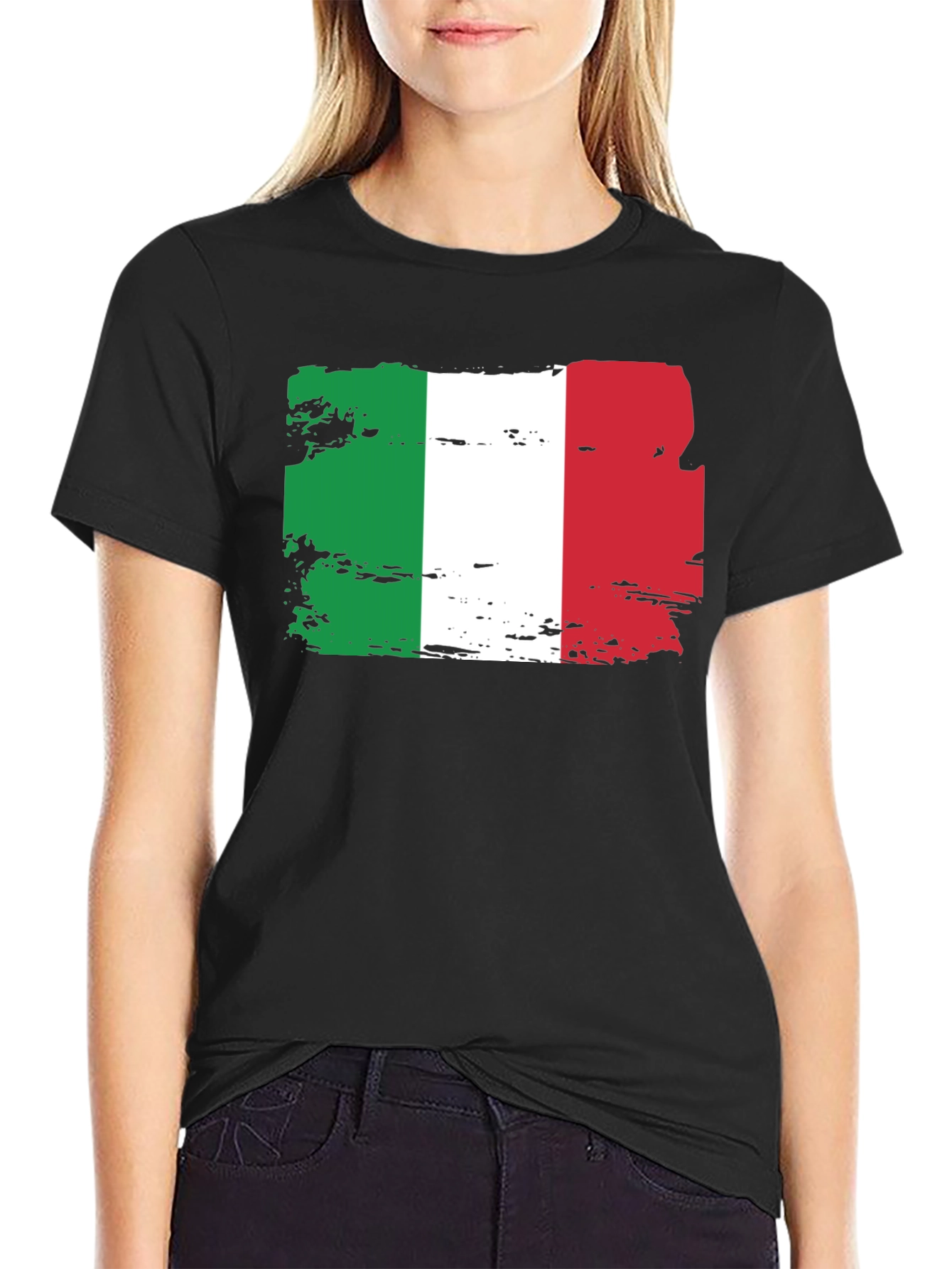 Italian Flag Graphic Tee - Black