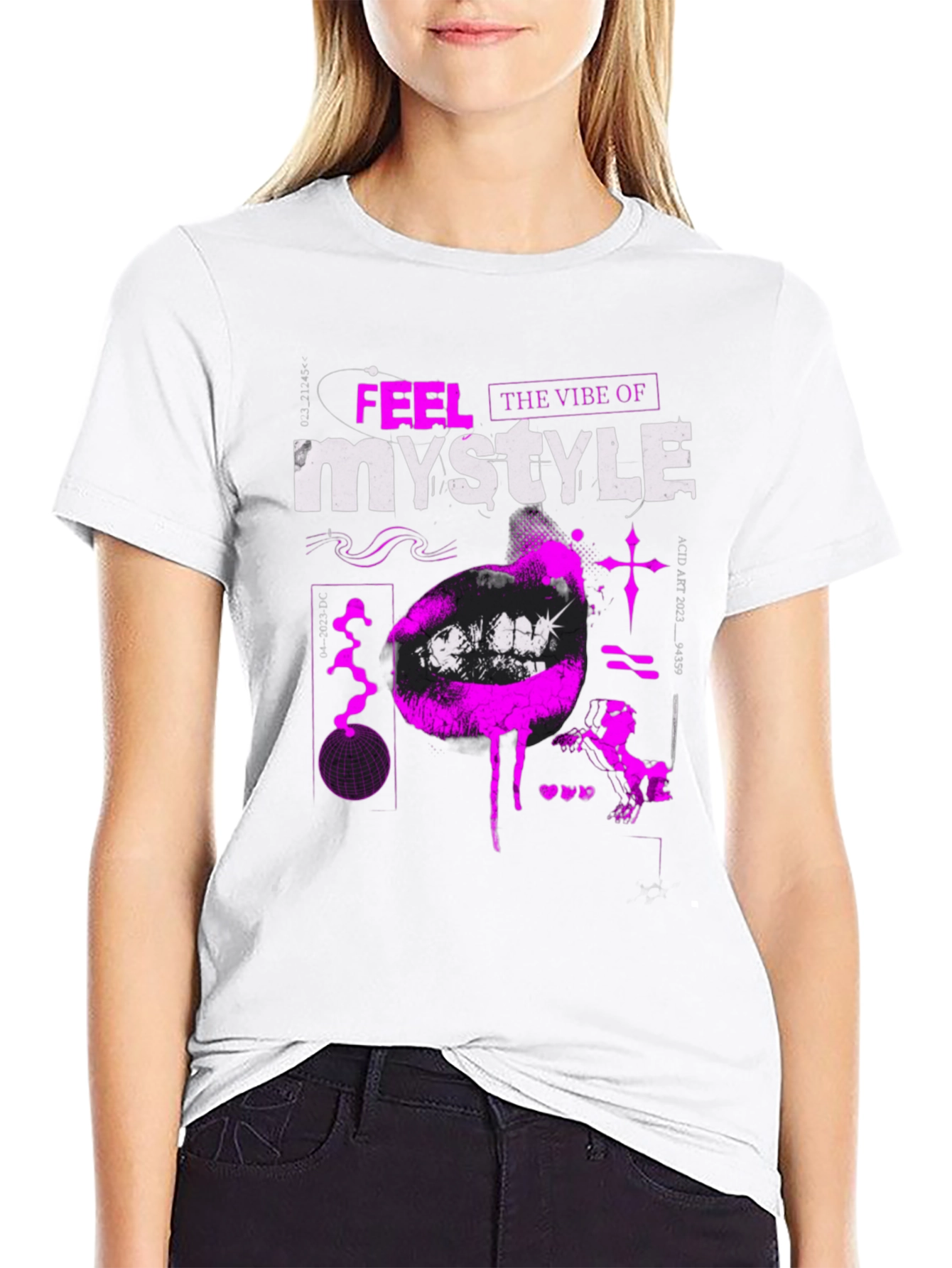Trendy Black T-Shirt with Bold Graphic Print