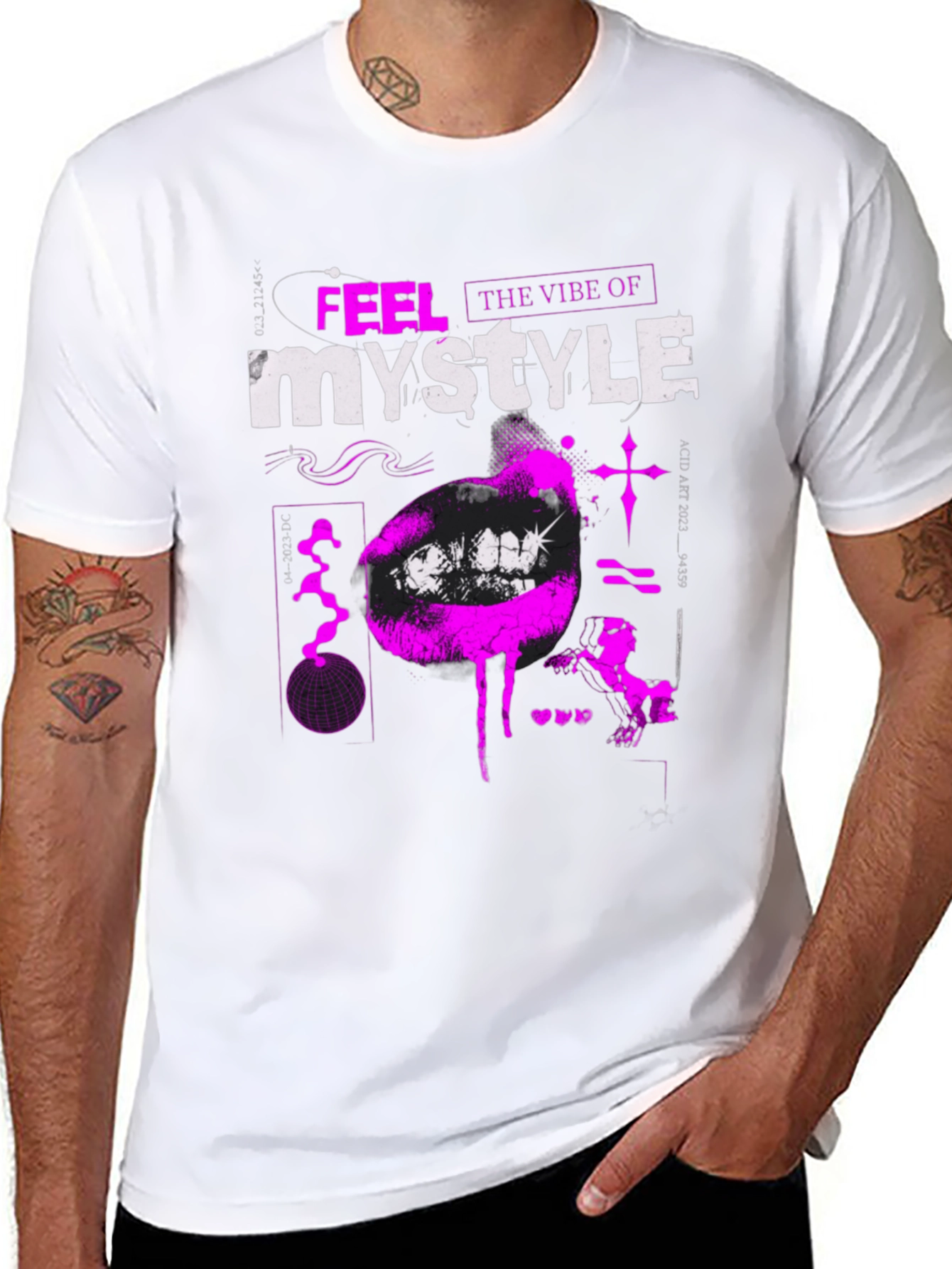 Trendy Black T-Shirt with Bold Graphic Print